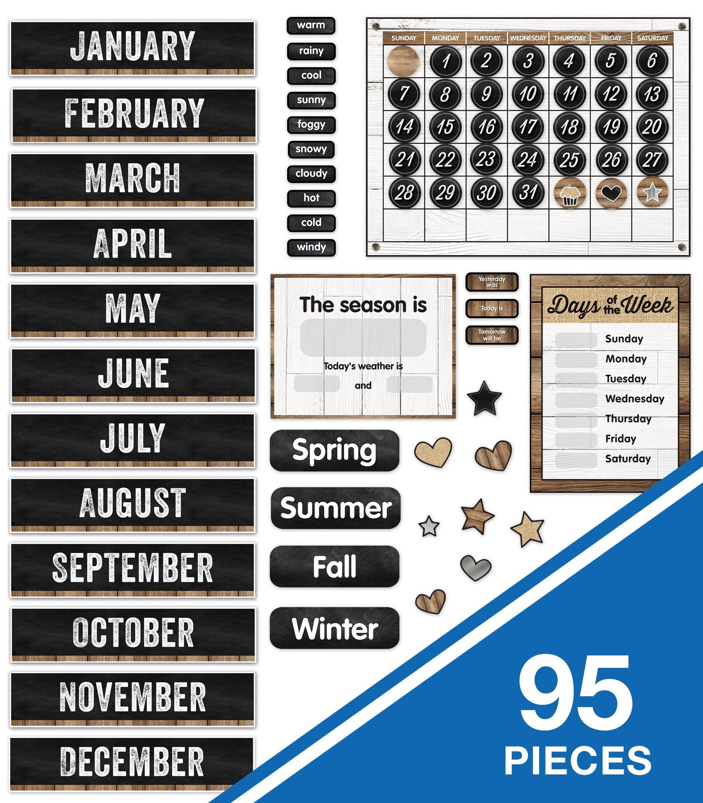 Industrial Chic Calendar Bulletin Board Set