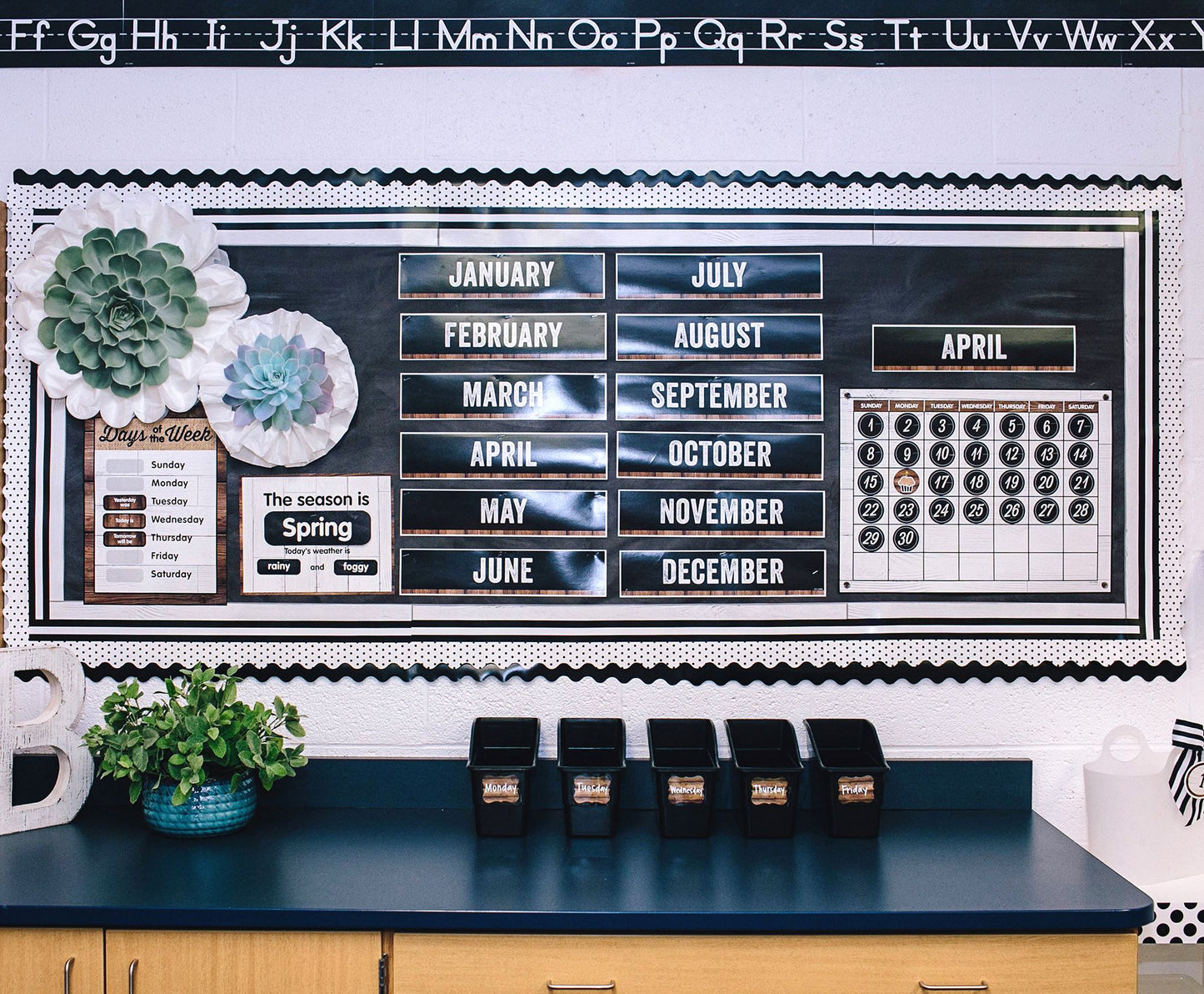 Industrial Chic Calendar Bulletin Board Set