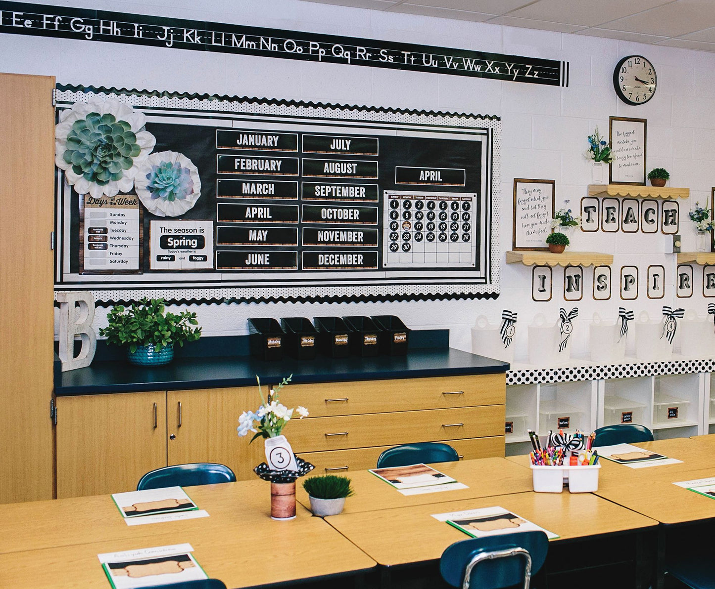 Industrial Chic Calendar Bulletin Board Set