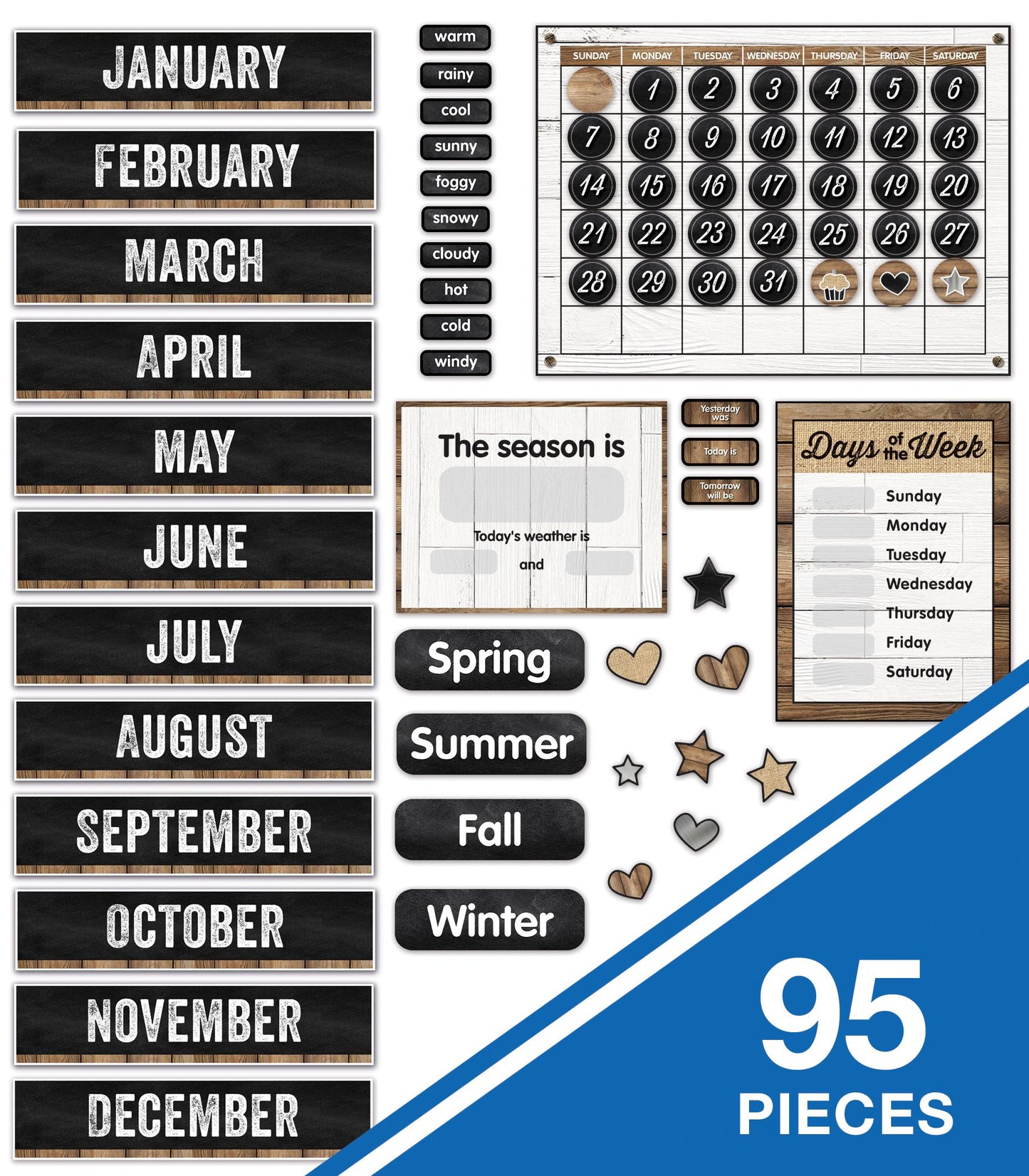 Industrial Chic Calendar Bulletin Board Set