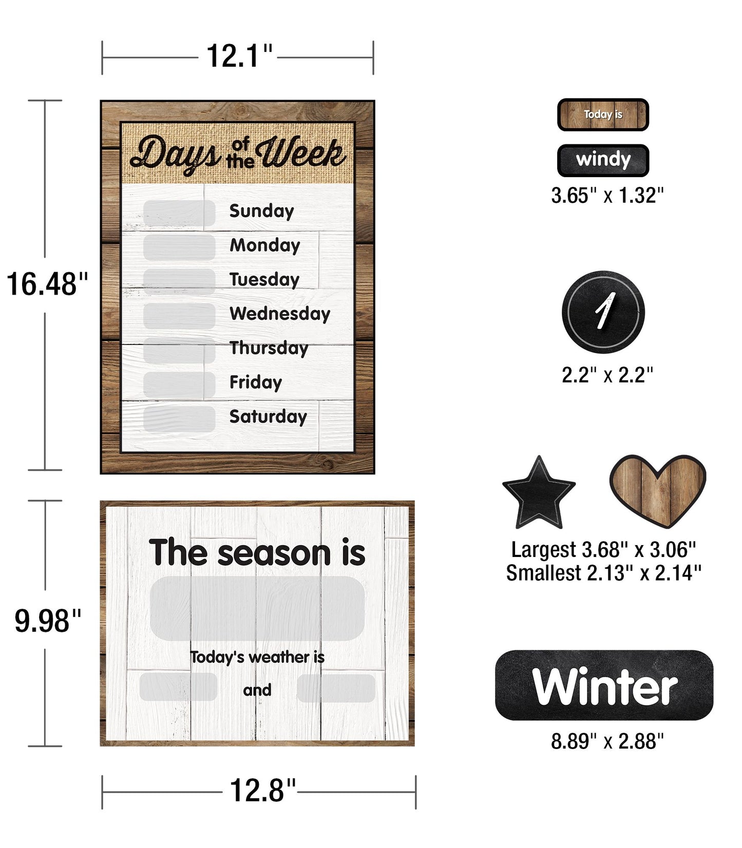 Industrial Chic Calendar Bulletin Board Set