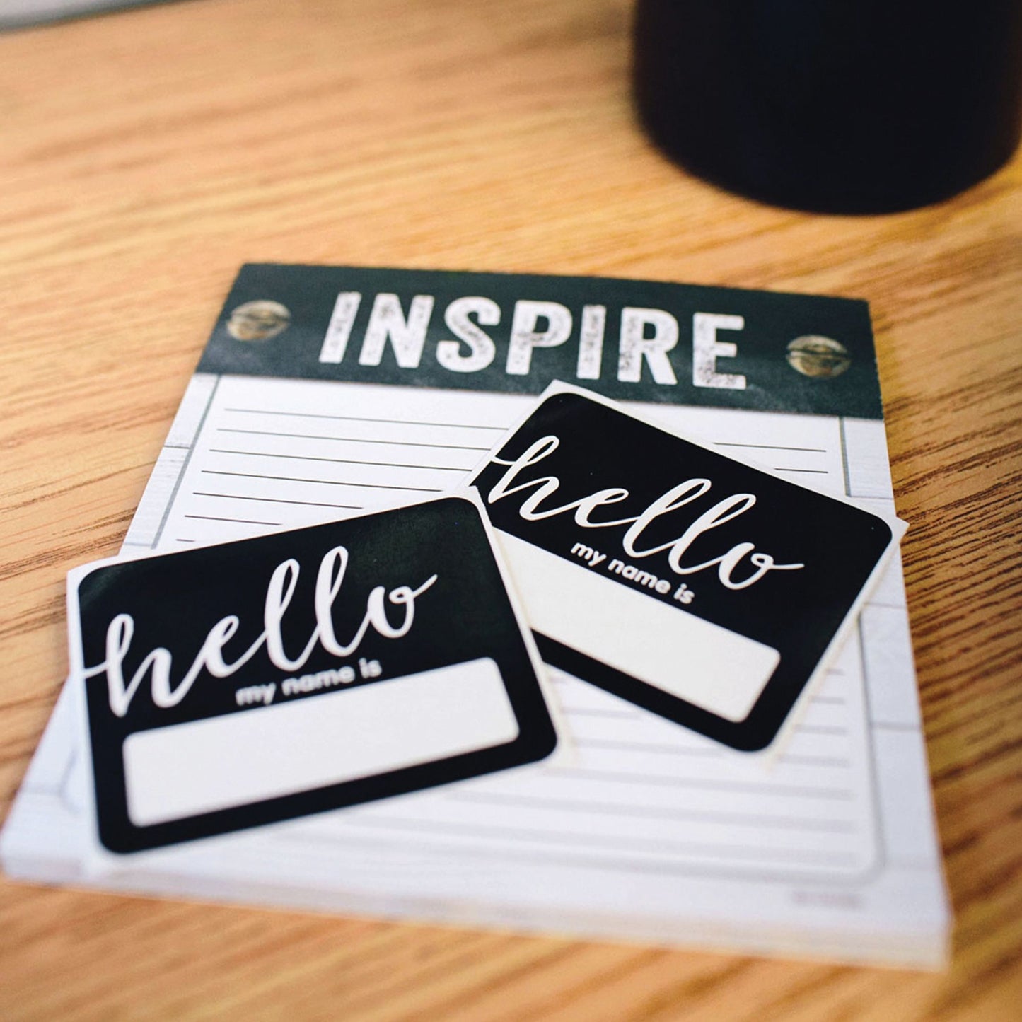 Industrial Chic Hello Name Tags