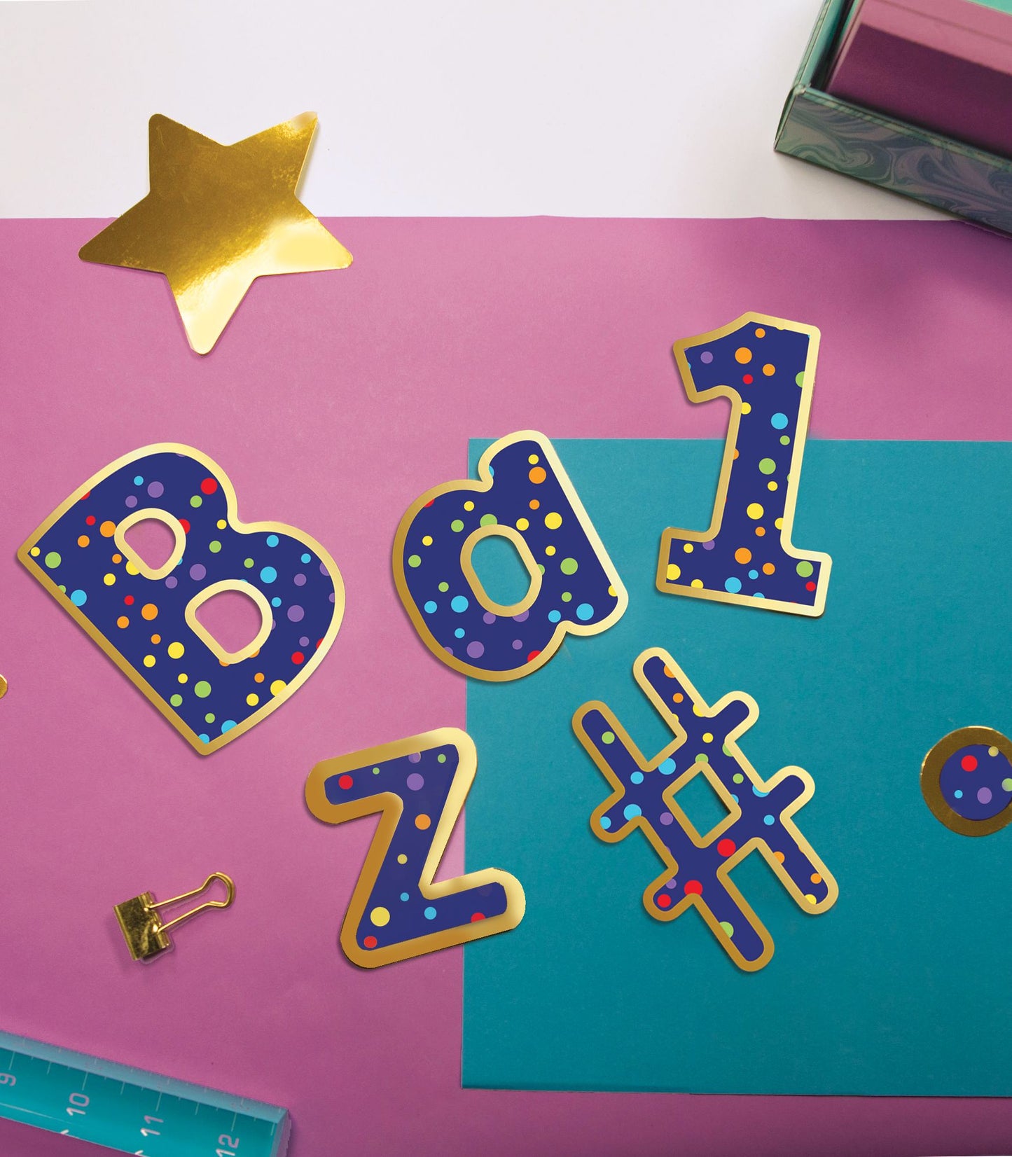 Sparkle and Shine Rainbow Confetti EZ Letters