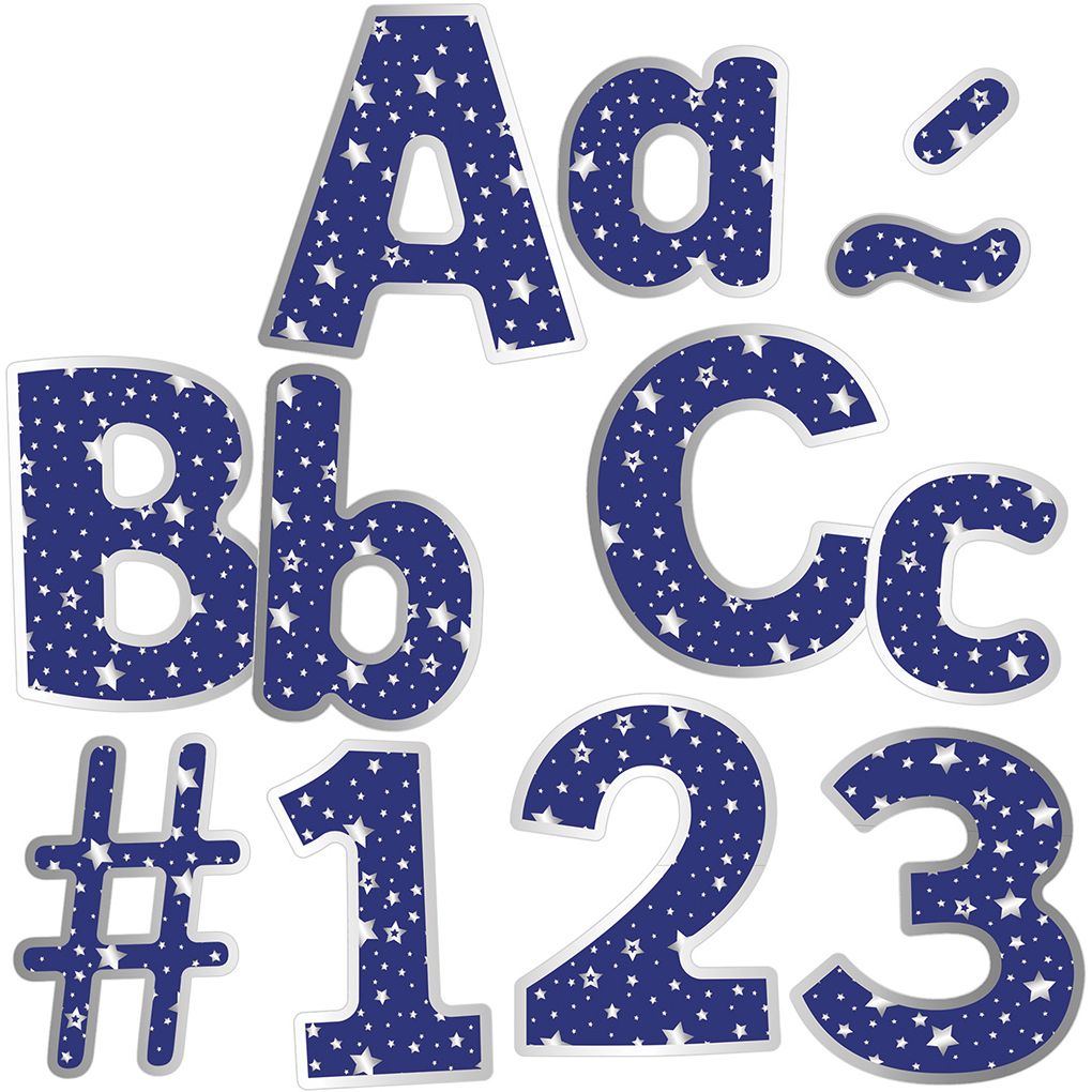 Sparkle and Shine Navy with Silver Stars EZ Letters