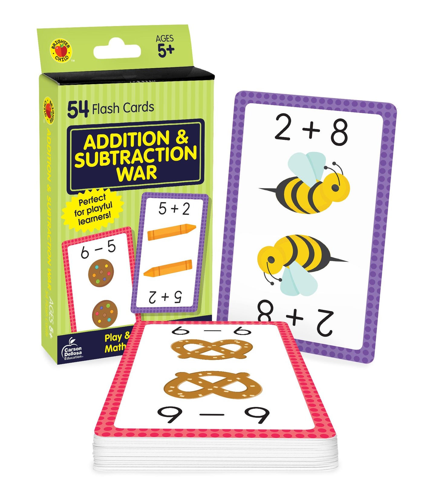 Addition & Subtraction War: 54 Flash Cards