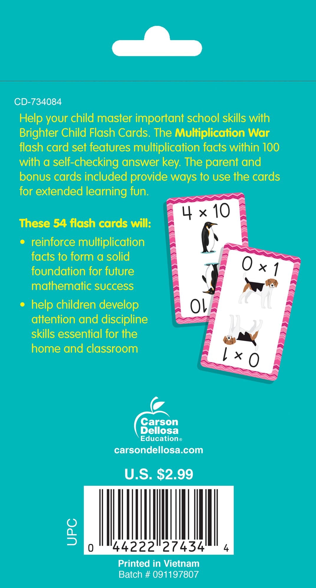 Multiplication War: 54 Flash Cards