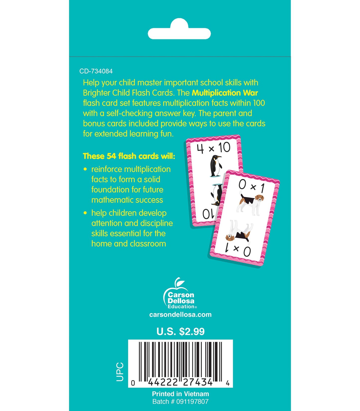 Multiplication War: 54 Flash Cards
