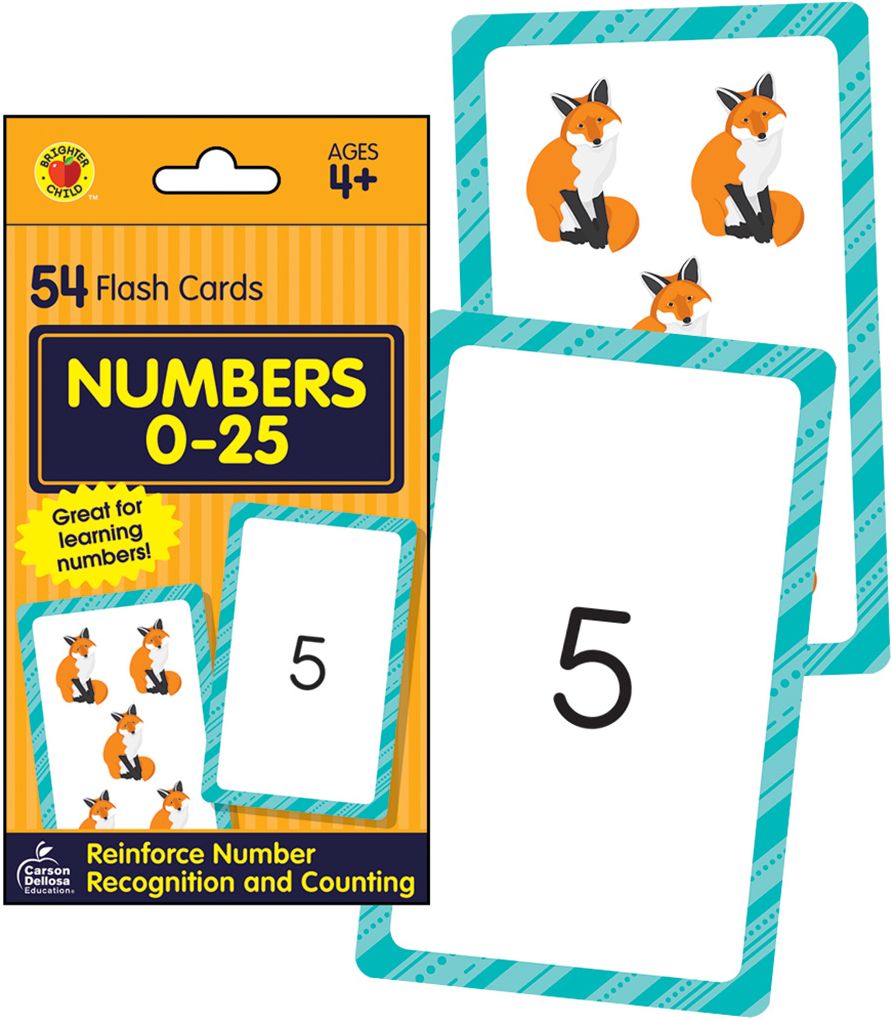 Numbers 0-25: 54 Flash Cards