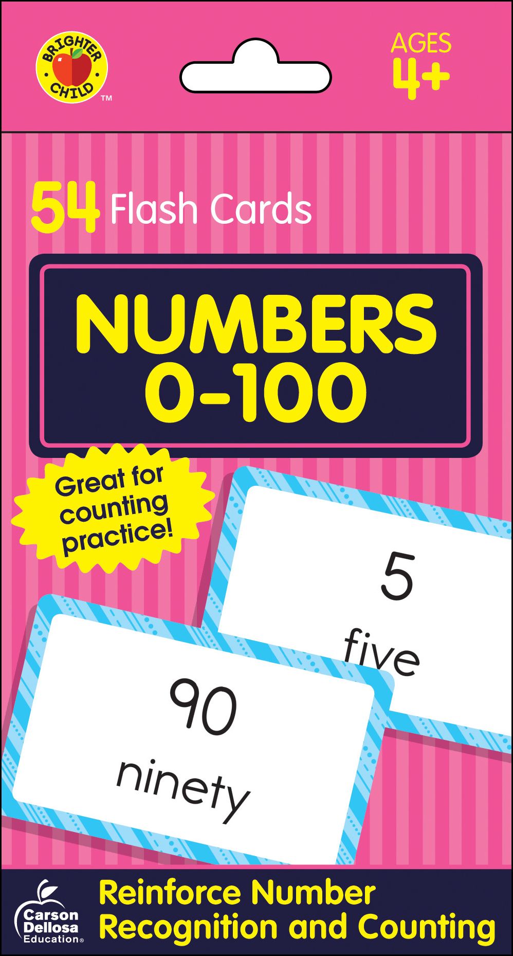 Numbers 0-100: 54 Flash Cards