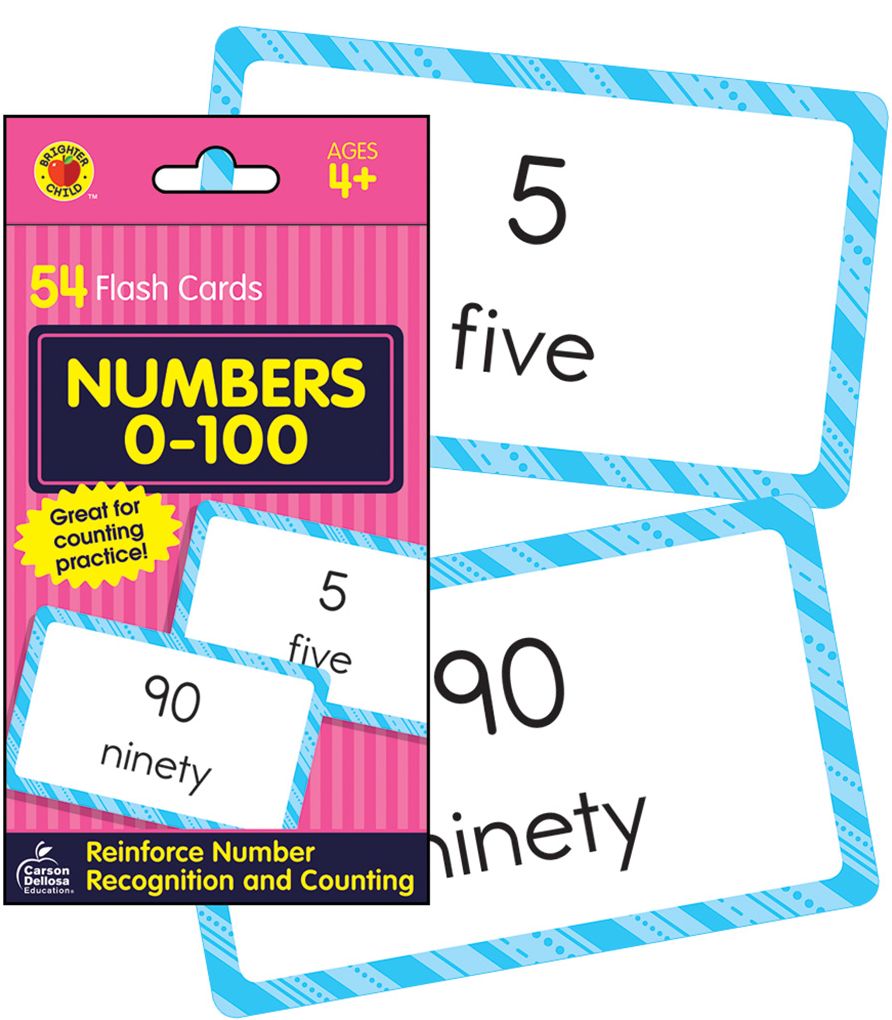 Numbers 0-100: 54 Flash Cards