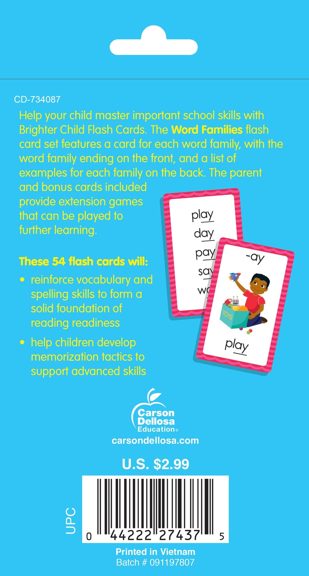 Word Families: 54 Flash Cards