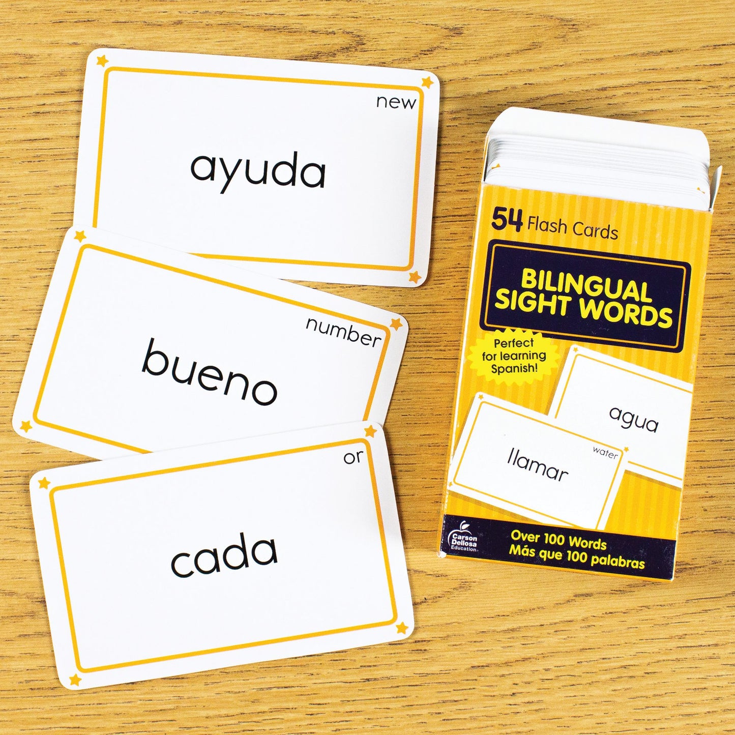 Bilingual Sight Words: 54 Flash Cards