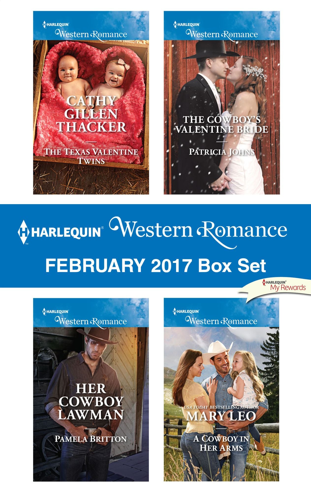 Harlequin Western Romance February 2017 Box Set: The Texas Valentine TwinsHer Cowboy LawmanThe Cowboy's Valentine BrideA Cowboy in Her Arms
