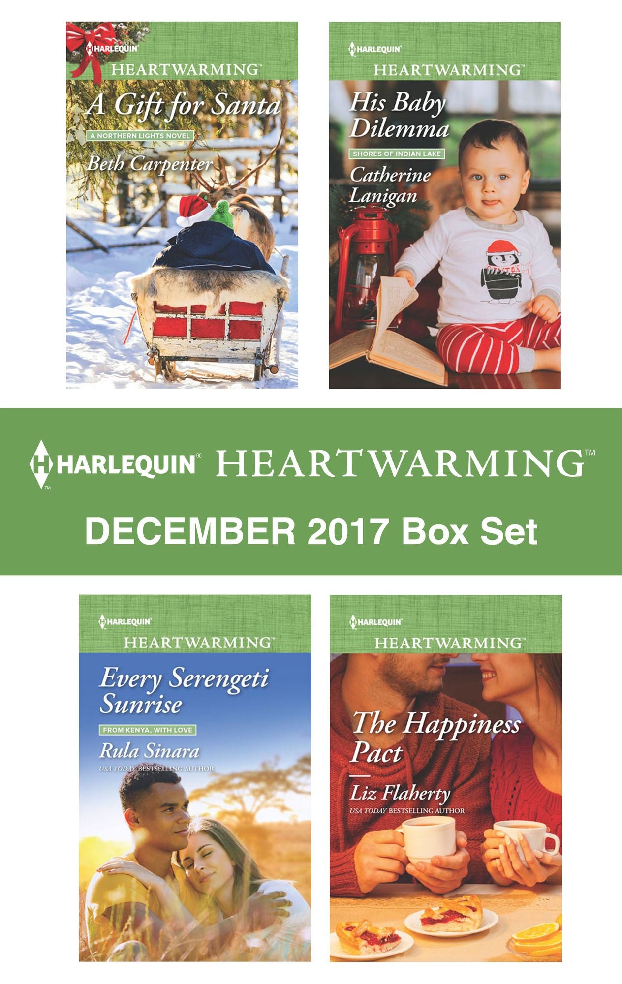 Harlequin Heartwarming December 2017 Box Set: A Gift for SantaEvery Serengeti SunriseHis Baby DilemmaThe Happiness Pact