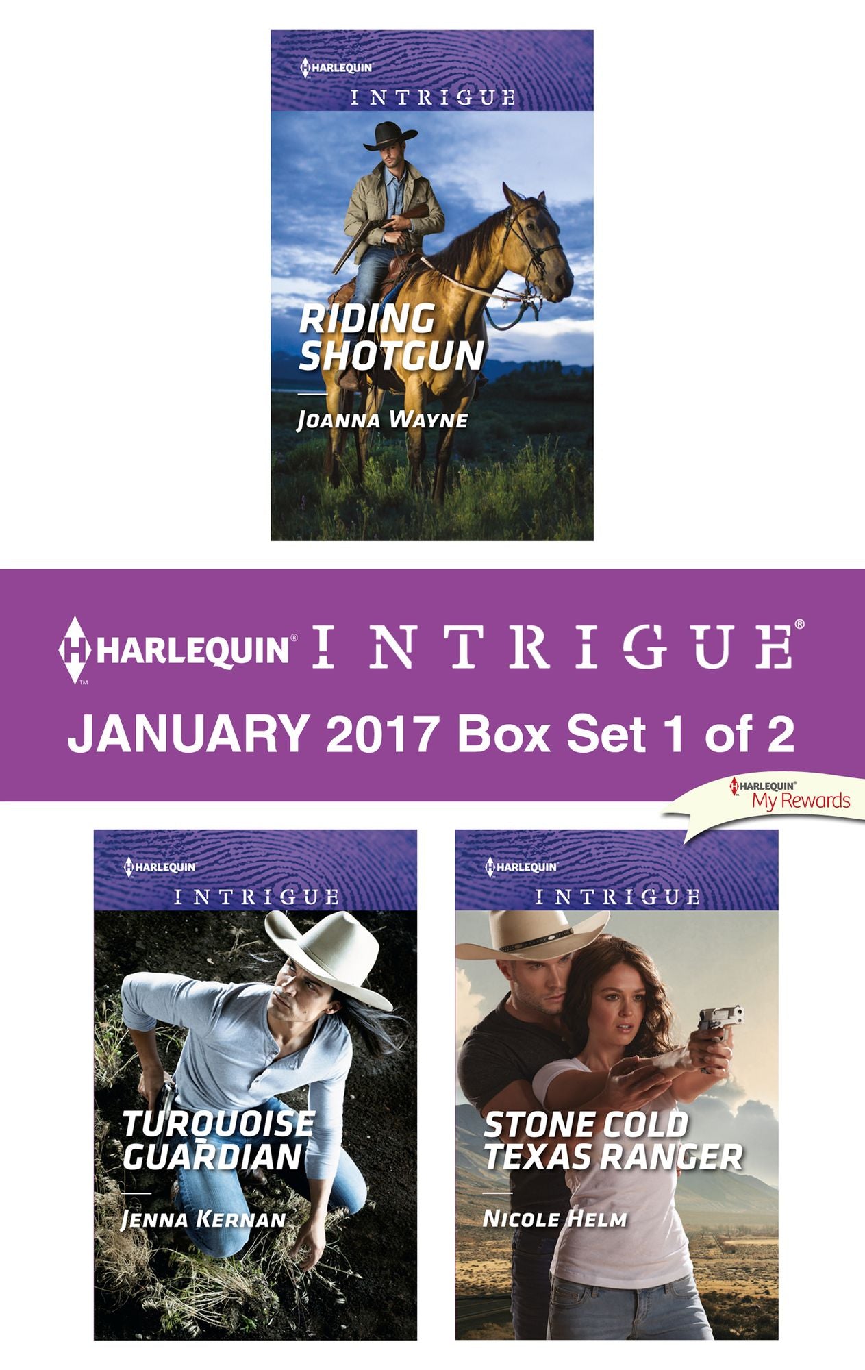 Harlequin Intrigue January 2017 - Box Set 1 of 2: Riding ShotgunTurquoise GuardianStone Cold Texas Ranger