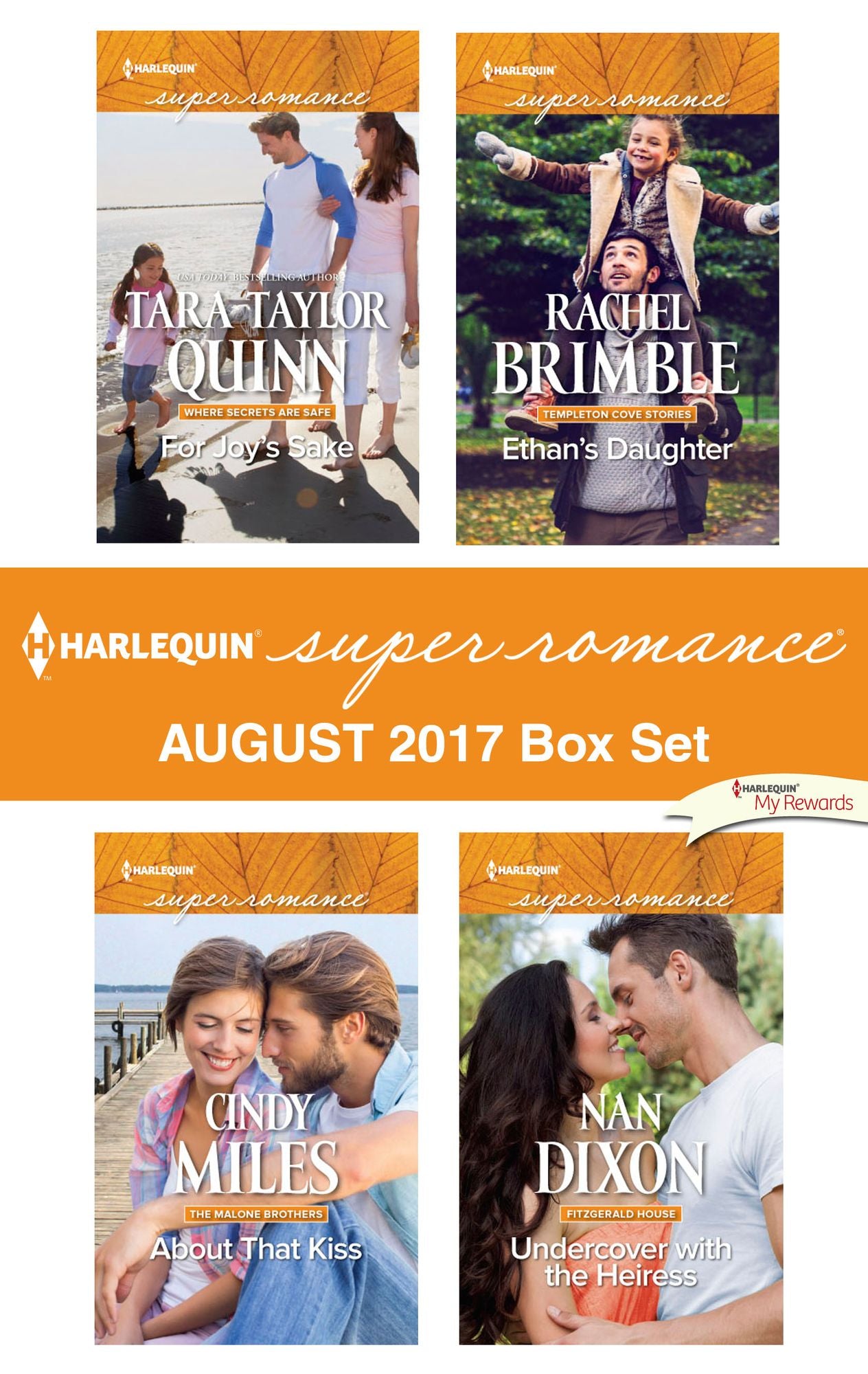 Harlequin Superromance August 2017 Box Set: For Joy's SakeAbout That KissEthan's DaughterUndercover with the Heiress