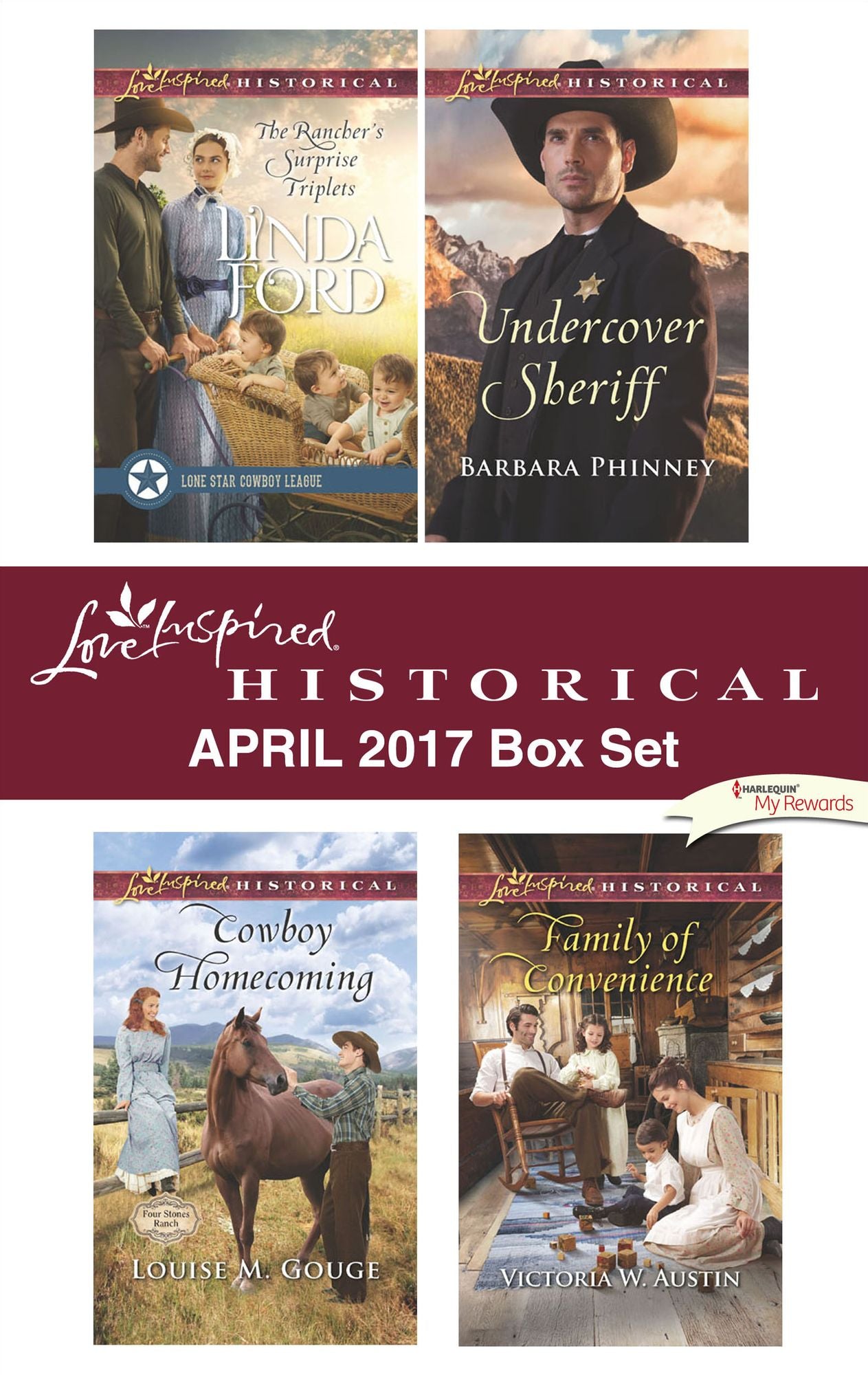 Love Inspired Historical April 2017 Box Set: The Rancher's Surprise TripletsCowboy HomecomingUndercover SheriffFamily of Convenience