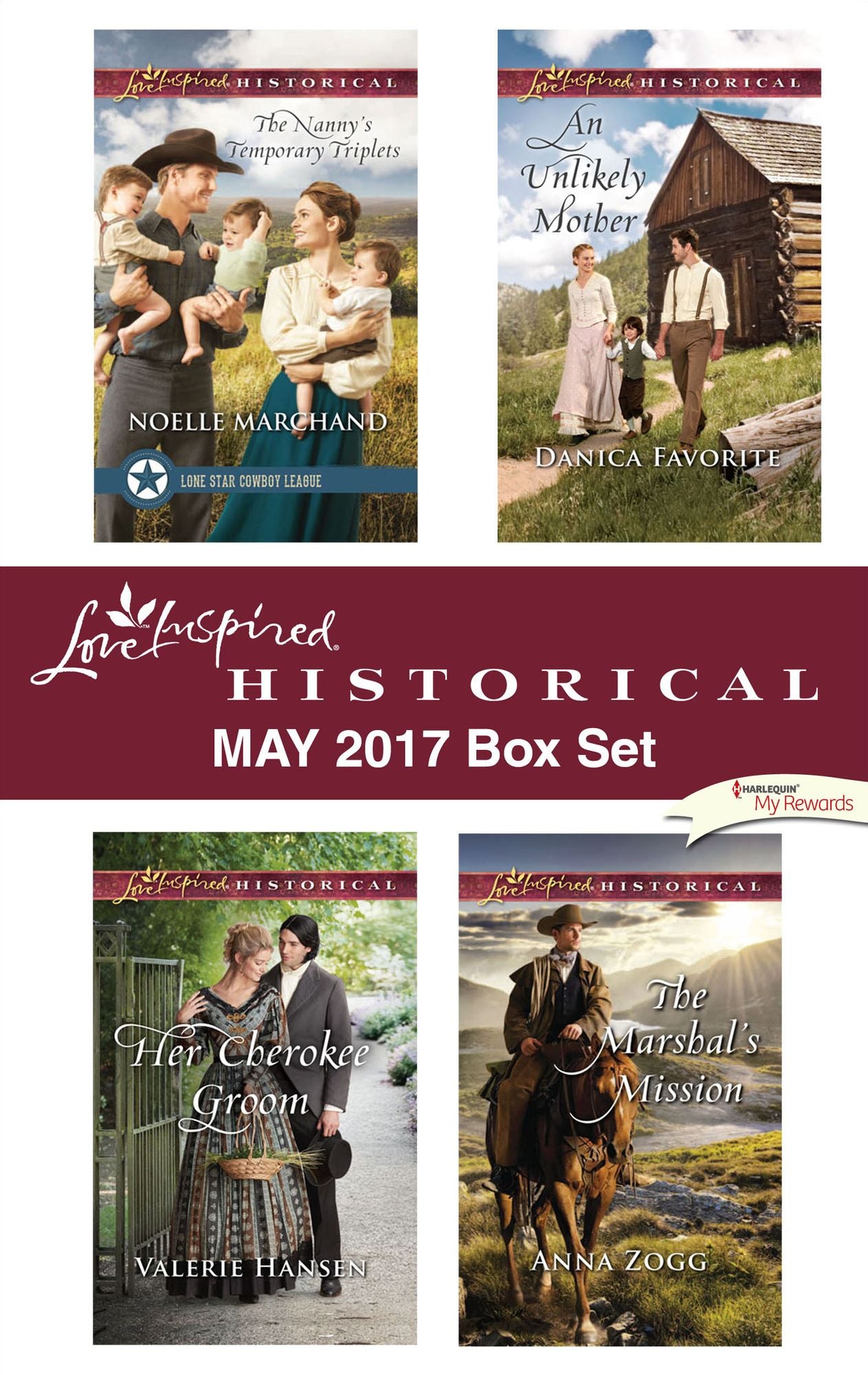 Love Inspired Historical May 2017 Box Set: The Nanny's Temporary TripletsHer Cherokee GroomAn Unlikely MotherThe Marshal's Mission