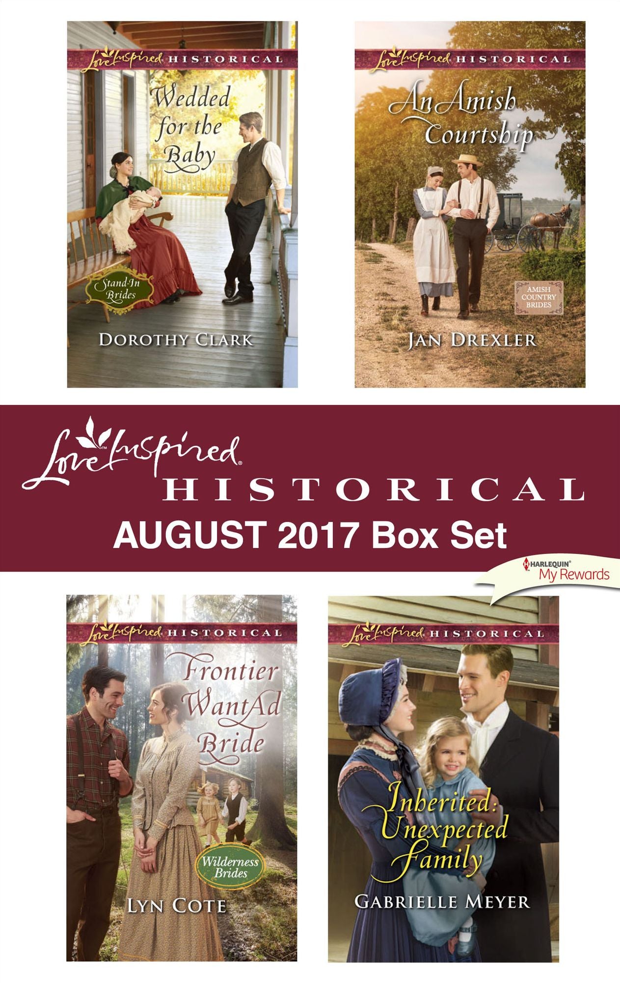 Love Inspired Historical August 2017 Box Set: Wedded for the BabyFrontier Want Ad BrideAn Amish CourtshipInherited: Unexpected Family
