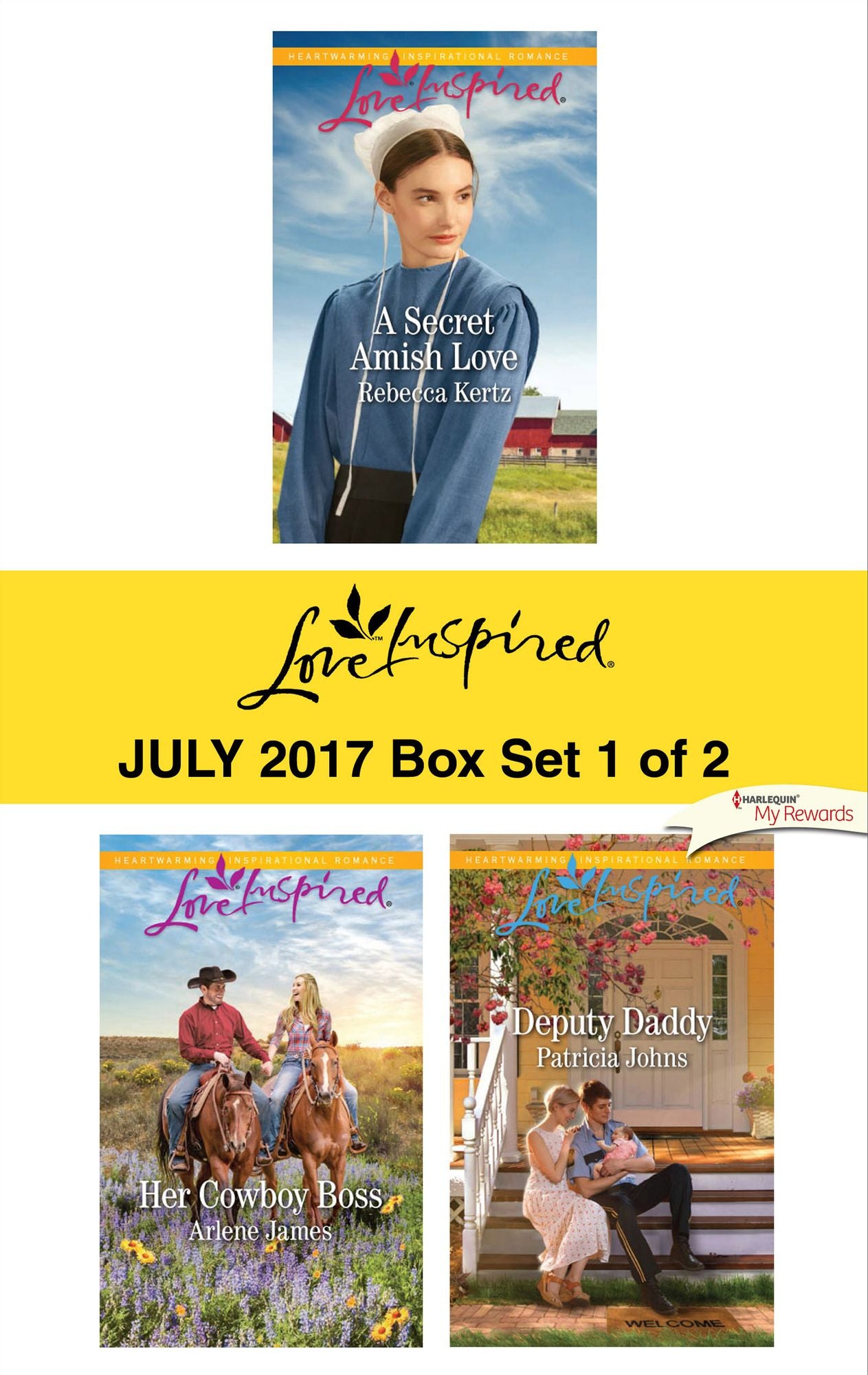 Harlequin Love Inspired July 2017 - Box Set 1 of 2: A Secret Amish LoveHer Cowboy BossDeputy Daddy