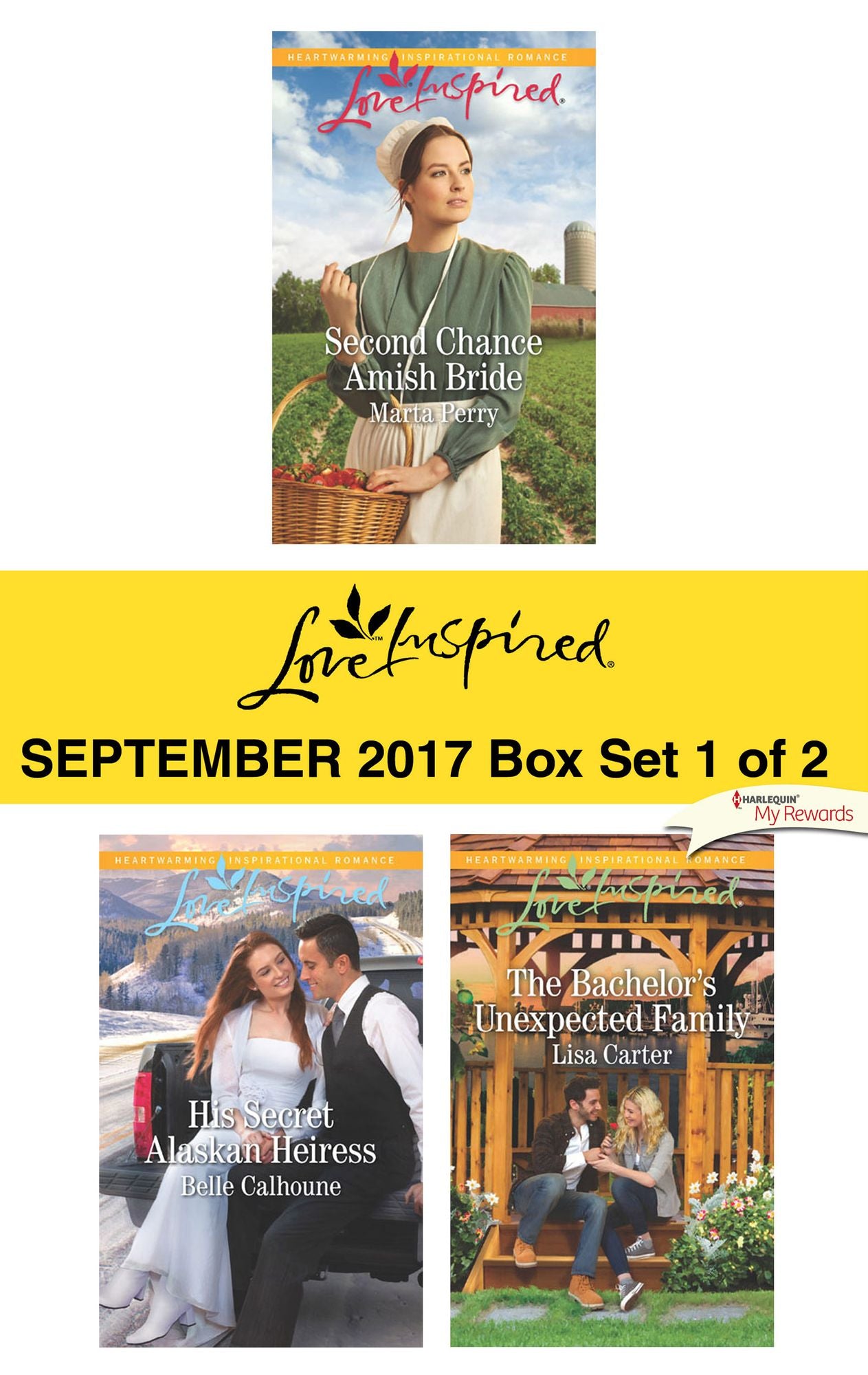 Harlequin Love Inspired September 2017-Box Set 1 of 2: Second Chance Amish BrideHis Secret Alaskan HeiressThe Bachelor's Unexpected Family