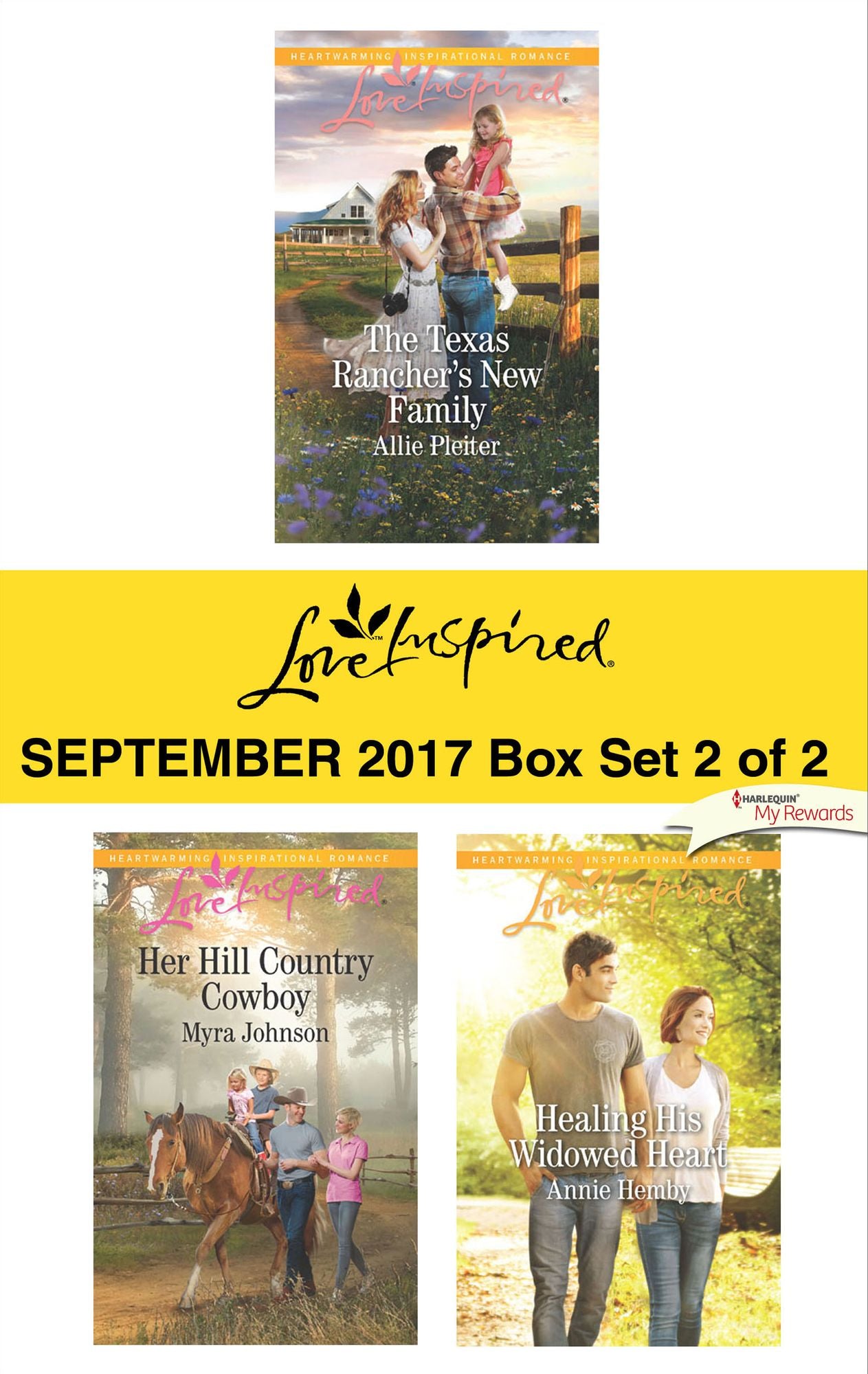 Harlequin Love Inspired September 2017-Box Set 2 of 2: The Texas Rancher's New FamilyHer Hill Country CowboyHealing His Widowed Heart