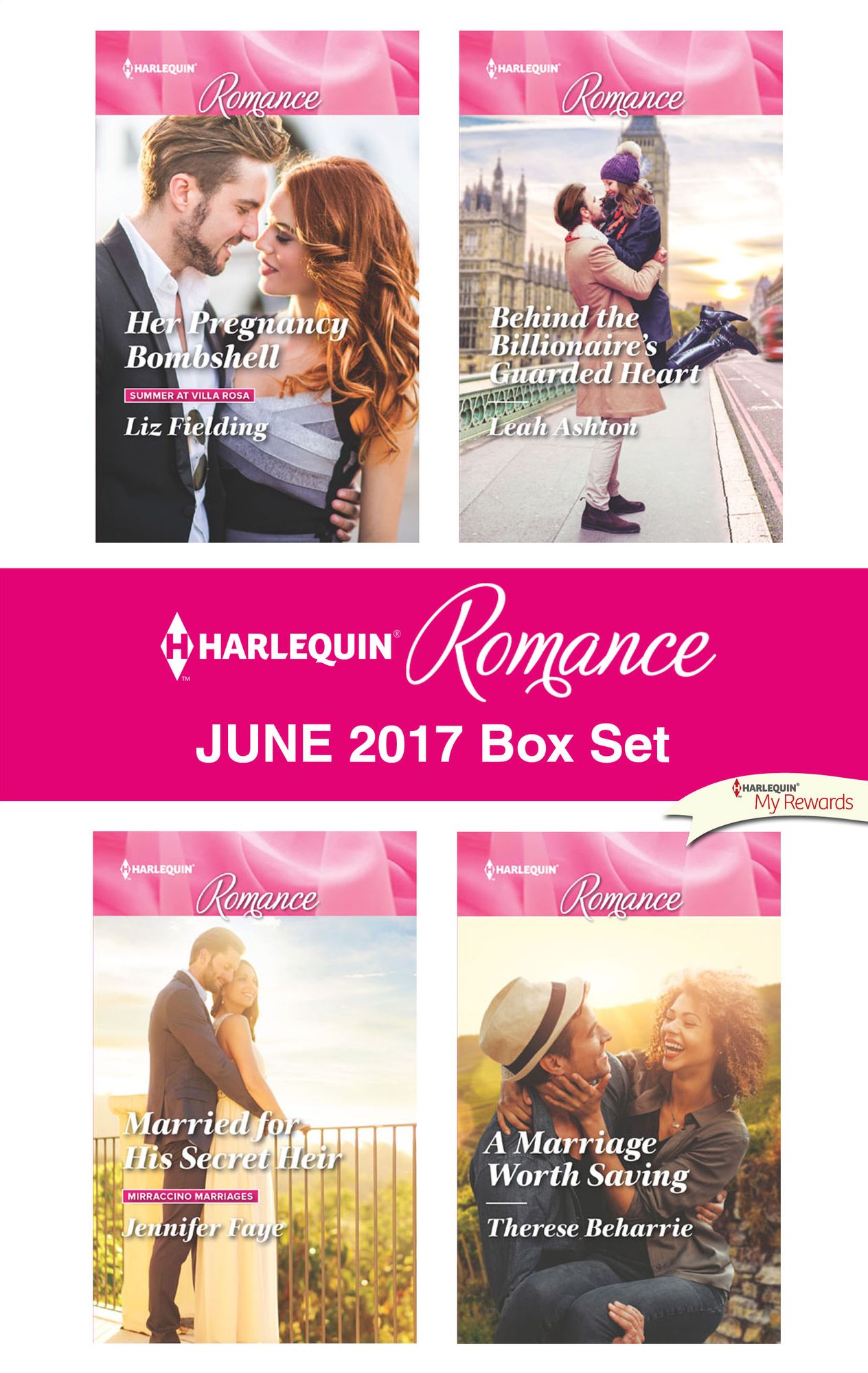Harlequin Romance June 2017 Box Set: Her Pregnancy BombshellMarried for His Secret HeirBehind the Billionaire's Guarded HeartA Marriage Worth Saving