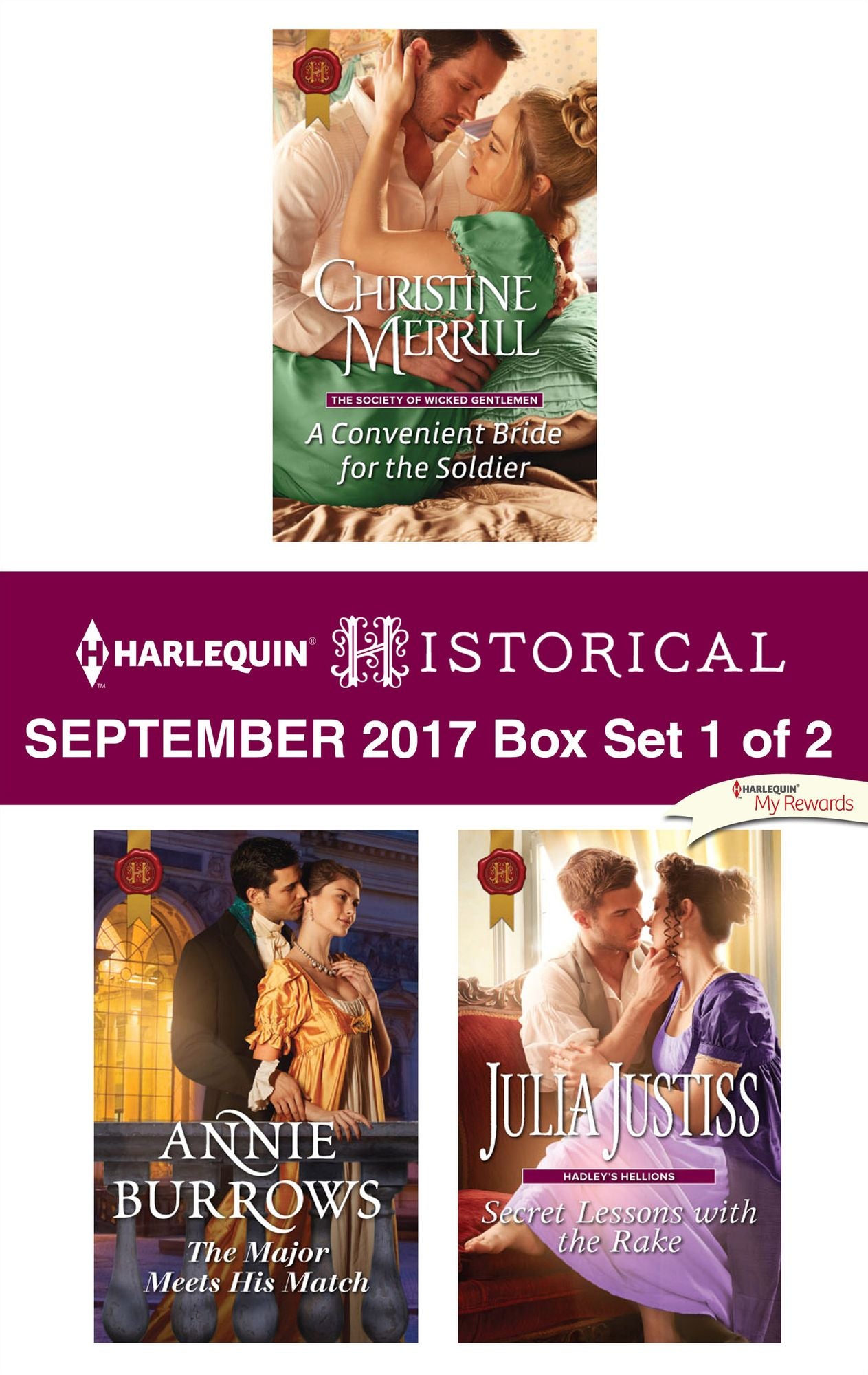 Harlequin Historical September 2017 - Box Set 1 of 2: A Convenient Bride for the SoldierThe Major Meets His MatchSecret Lessons with the Rake