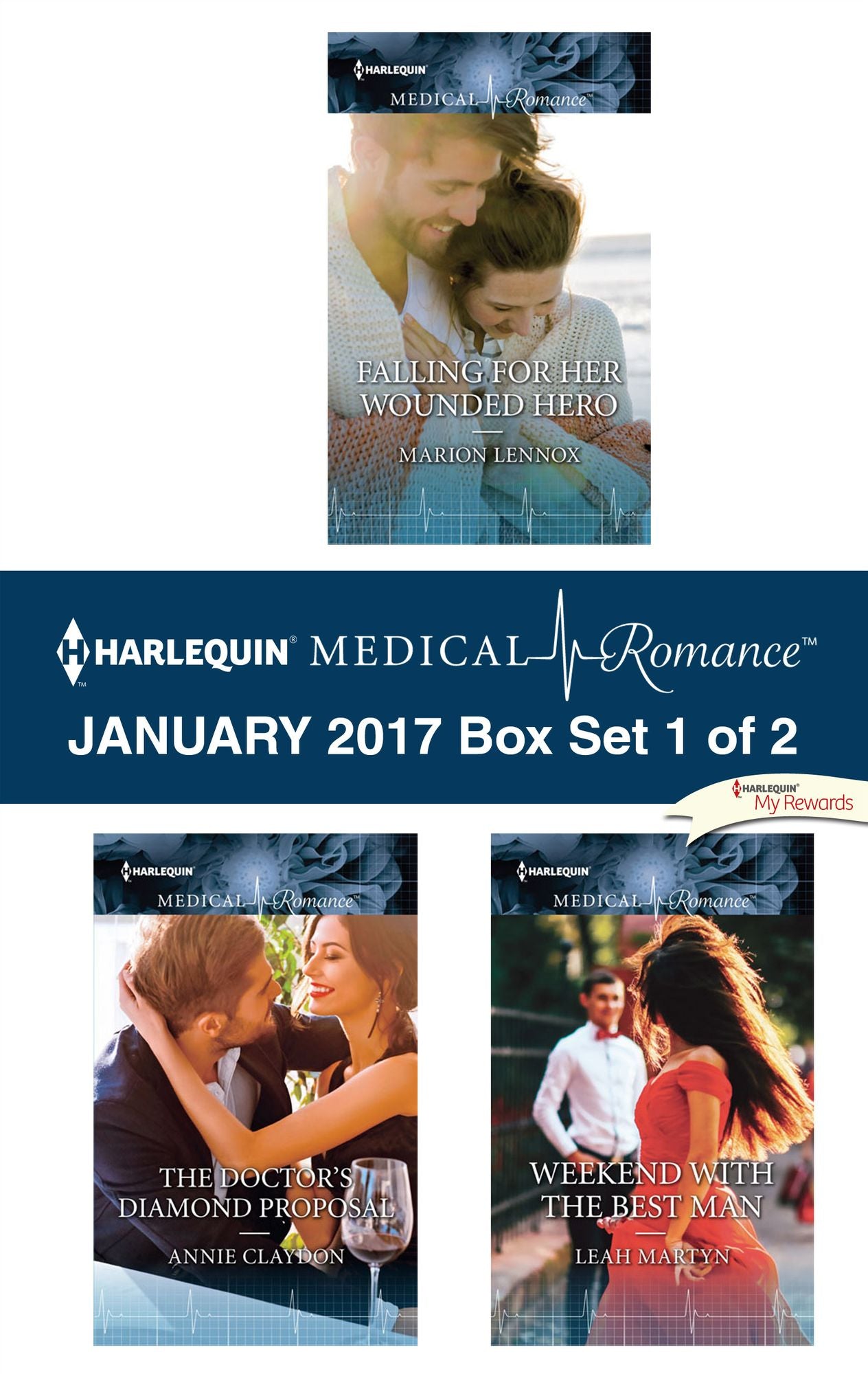 Harlequin Medical Romance January 2017 - Box Set 1 of 2: Falling for Her Wounded HeroThe Doctor's Diamond ProposalWeekend with the Best Man