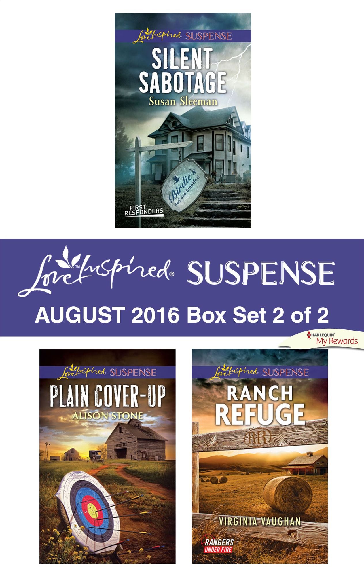 Harlequin Love Inspired Suspense August 2016 - Box Set 2 of 2: Silent SabotagePlain Cover-UpRanch Refuge
