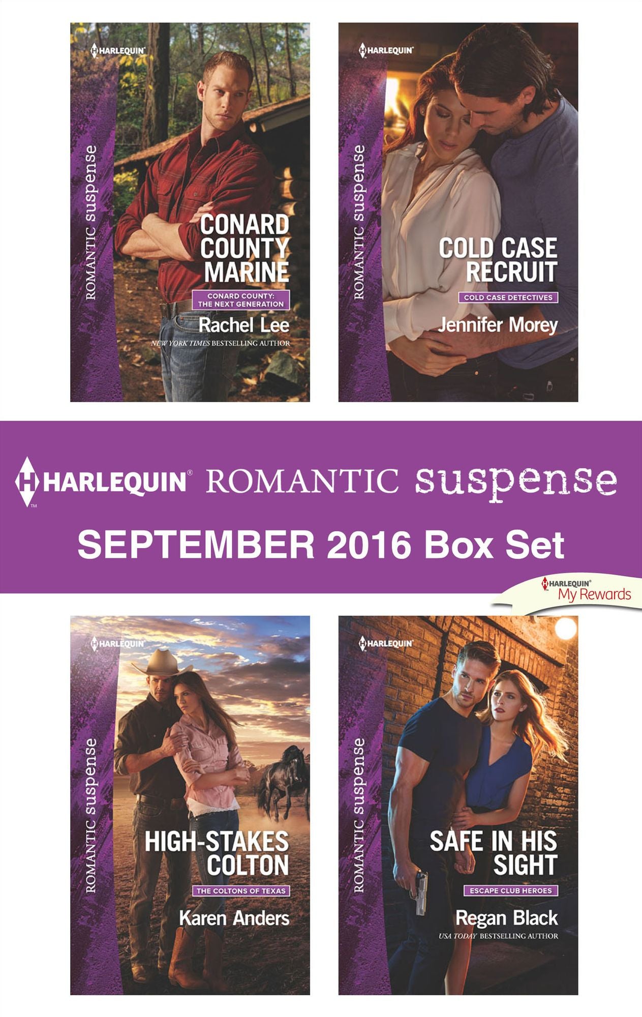 Harlequin Romantic Suspense September 2016 Box Set: Conard County MarineHigh-Stakes ColtonCold Case RecruitSafe in His Sight