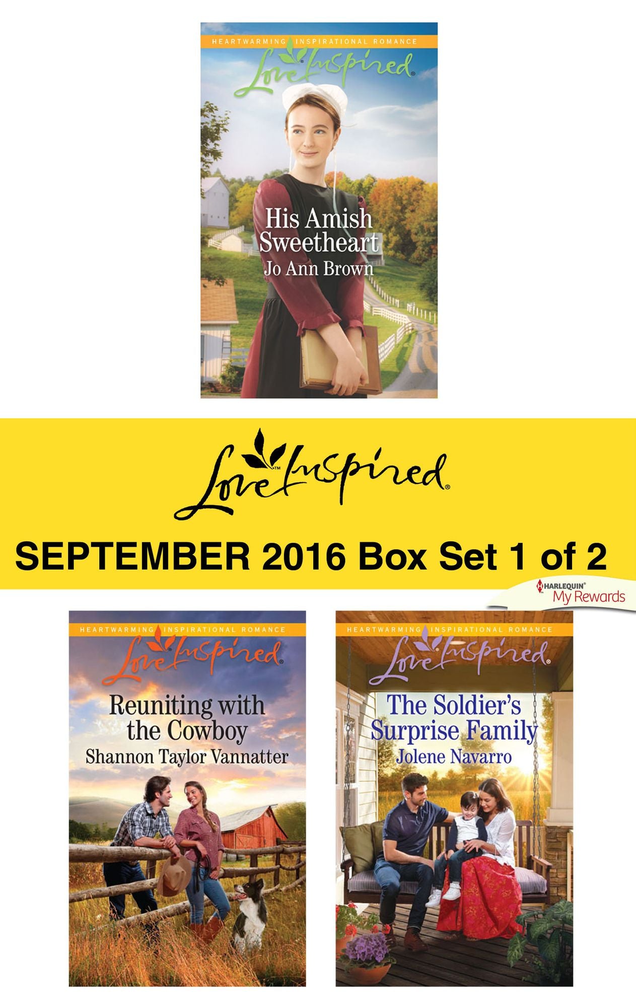 Harlequin Love Inspired September 2016 - Box Set 1 of 2: His Amish SweetheartReuniting with the CowboyThe Soldier's Surprise Family