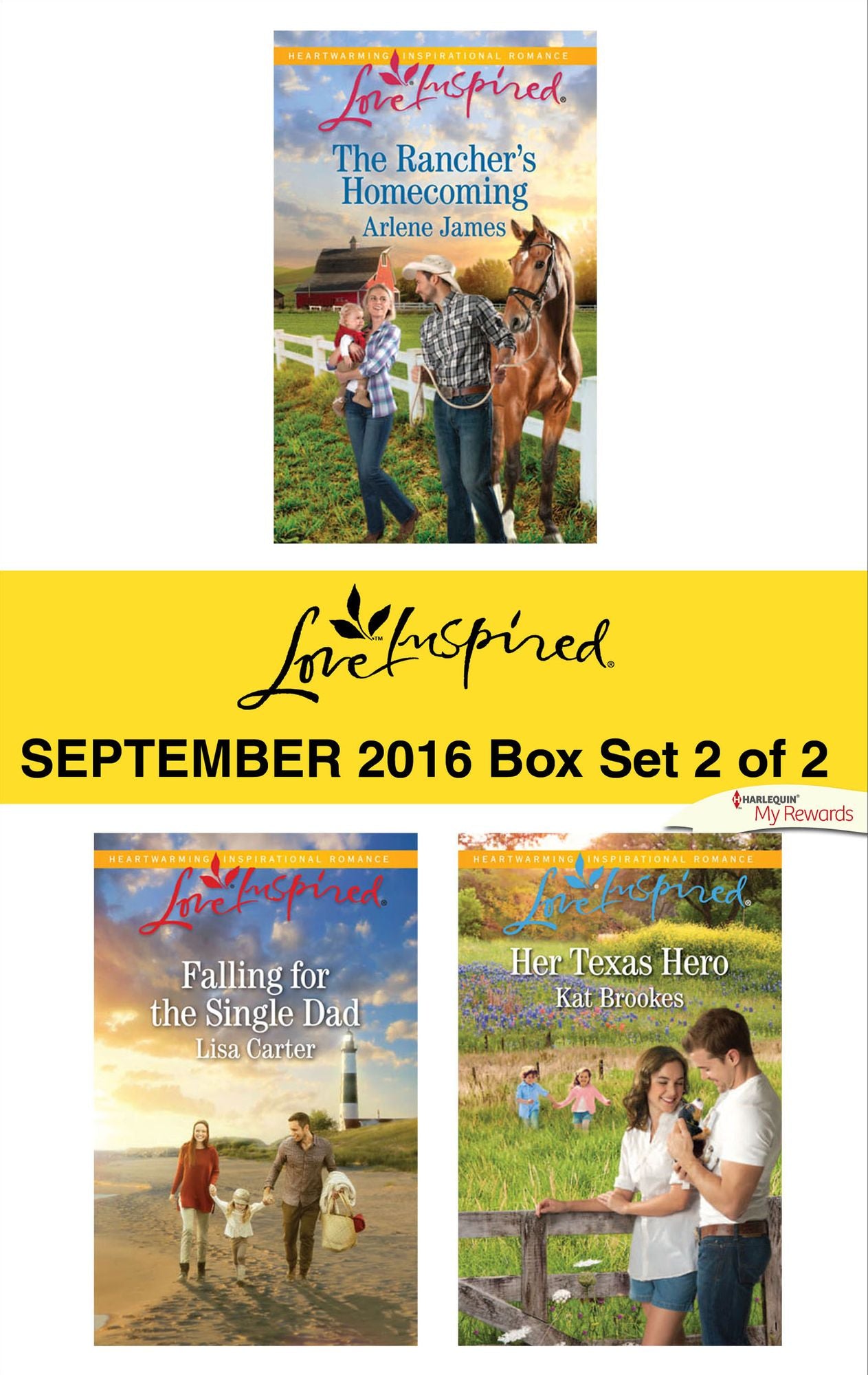 Harlequin Love Inspired September 2016 - Box Set 2 of 2: The Rancher's HomecomingFalling for the Single DadHer Texas Hero