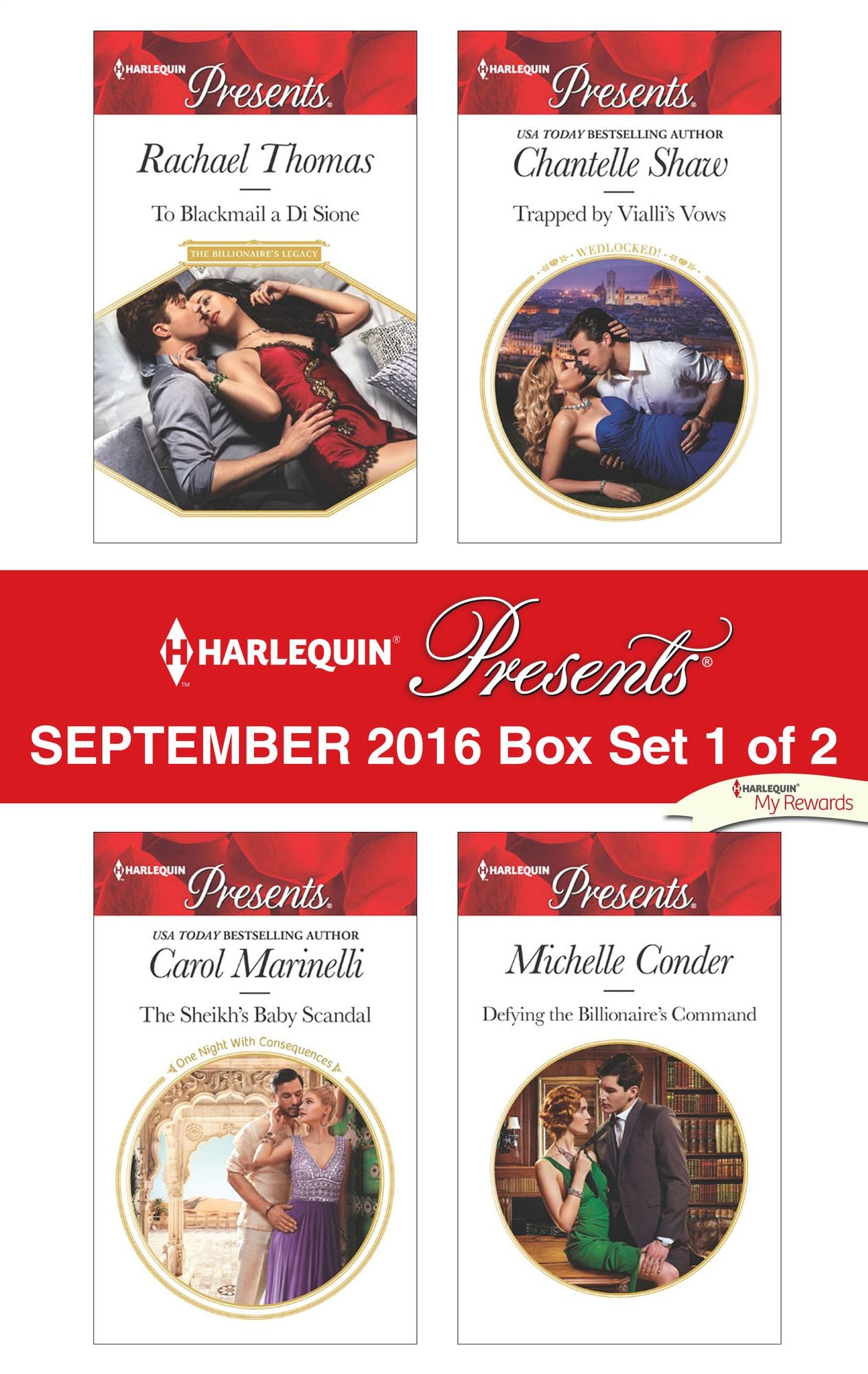 Harlequin Presents September 2016 - Box Set 1 of 2: To Blackmail a Di SioneThe Sheikh's Baby ScandalTrapped by Vialli's VowsDefying the Billionaire's Command