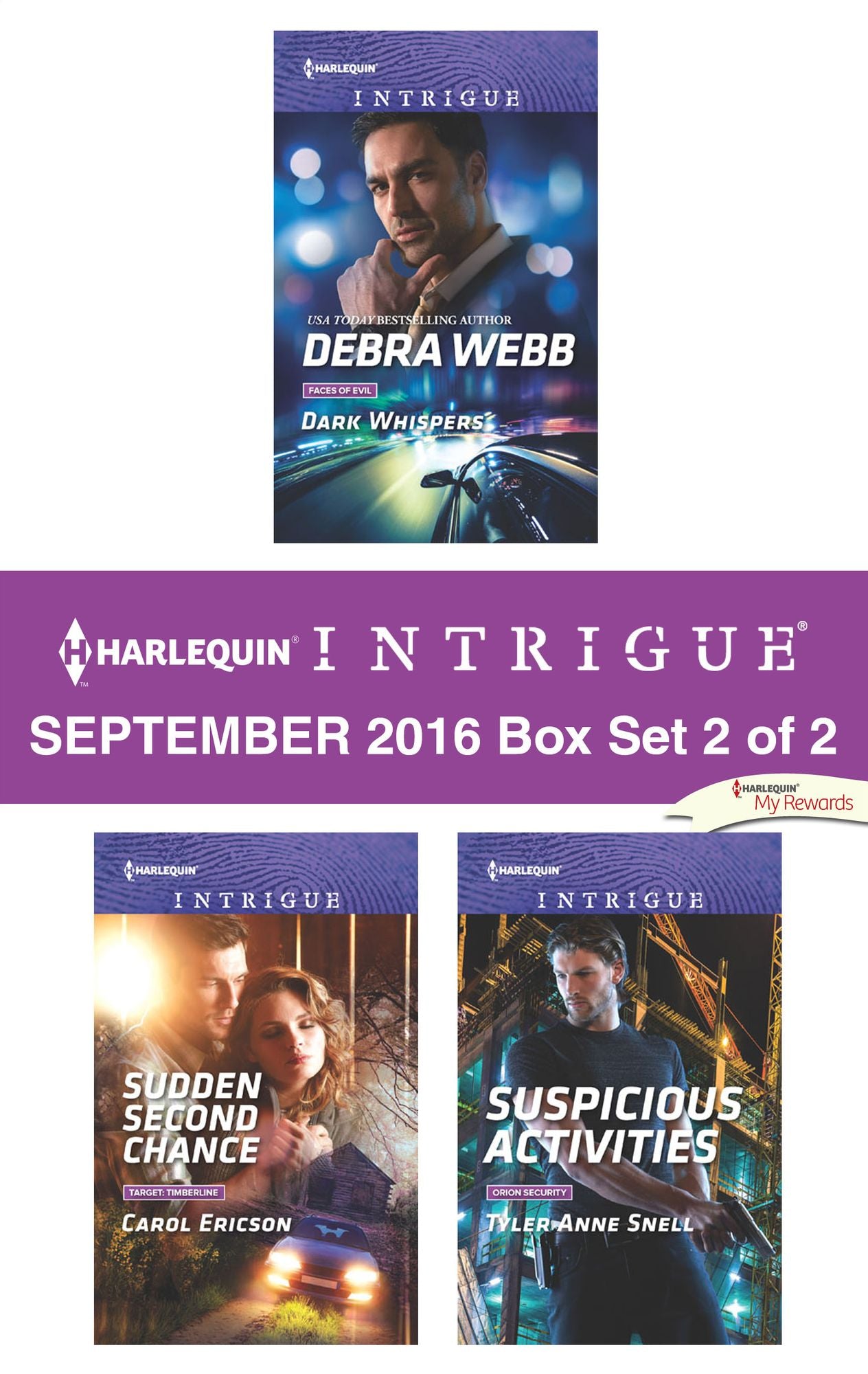 Harlequin Intrigue September 2016 - Box Set 2 of 2: Dark WhispersSudden Second ChanceSuspicious Activities