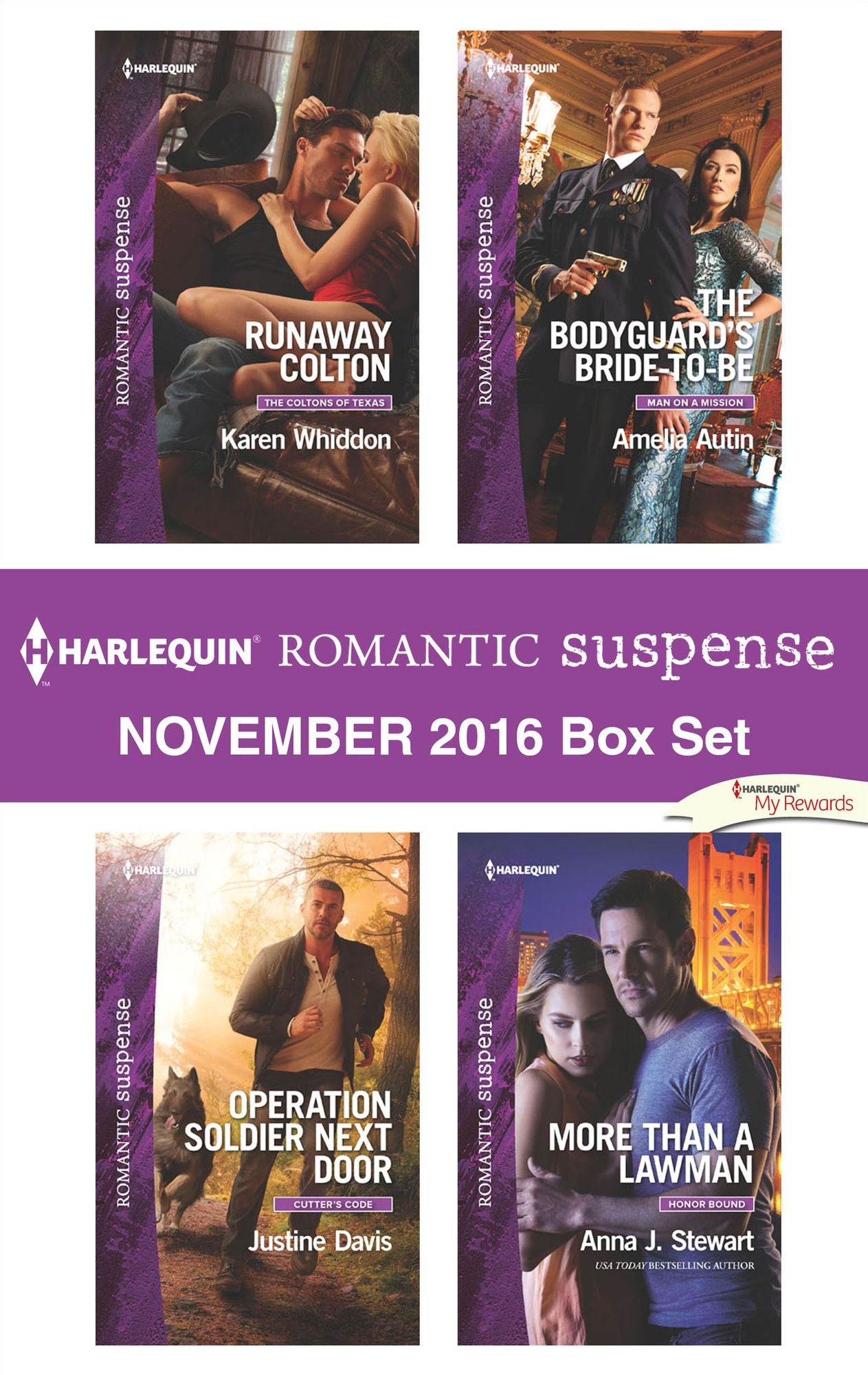 Harlequin Romantic Suspense November 2016 Box Set: Runaway ColtonOperation Soldier Next DoorThe Bodyguard's Bride-to-BeMore Than a Lawman