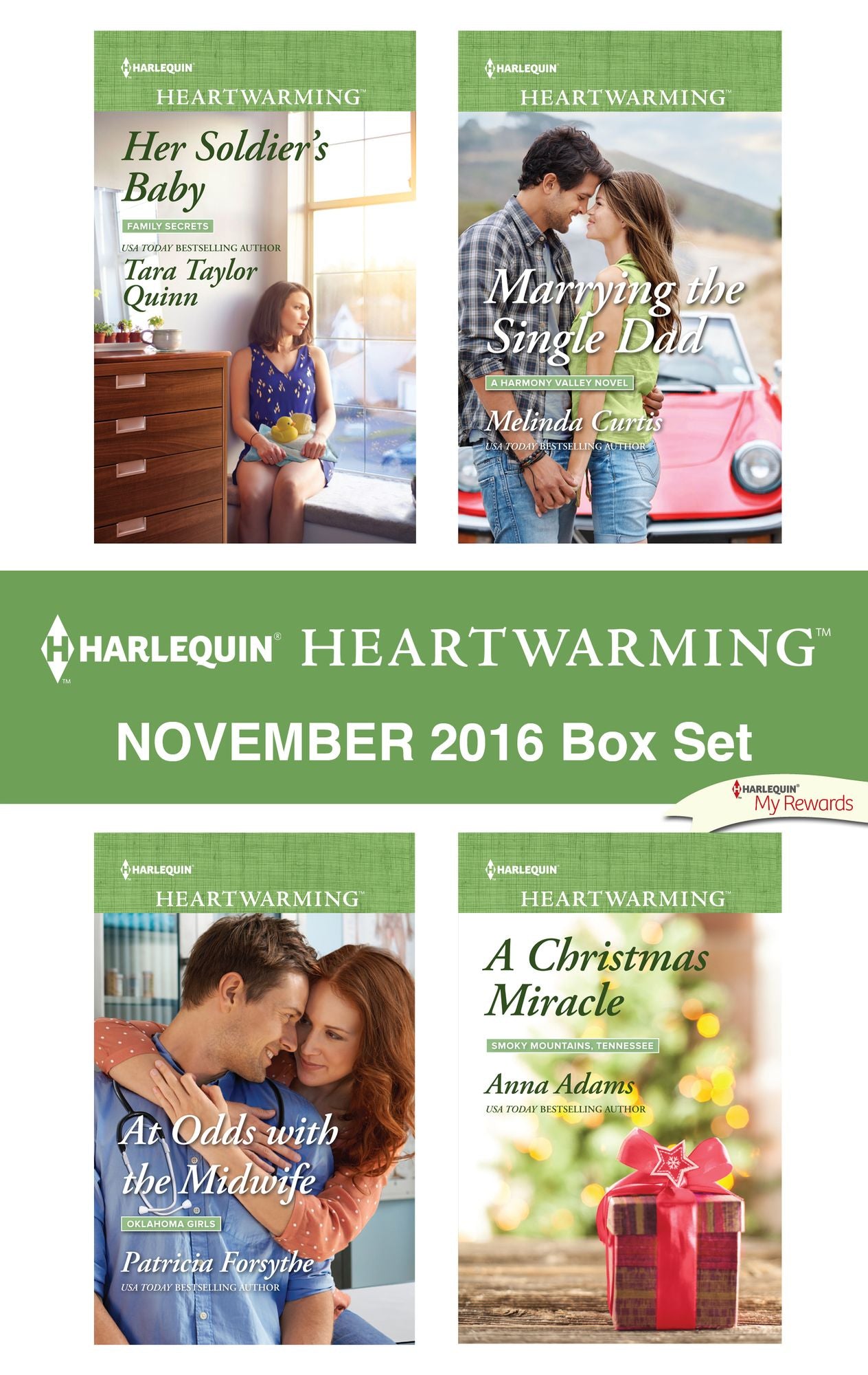 Harlequin Heartwarming November 2016 Box Set: Her Soldier's BabyAt Odds with the MidwifeMarrying the Single DadA Christmas Miracle