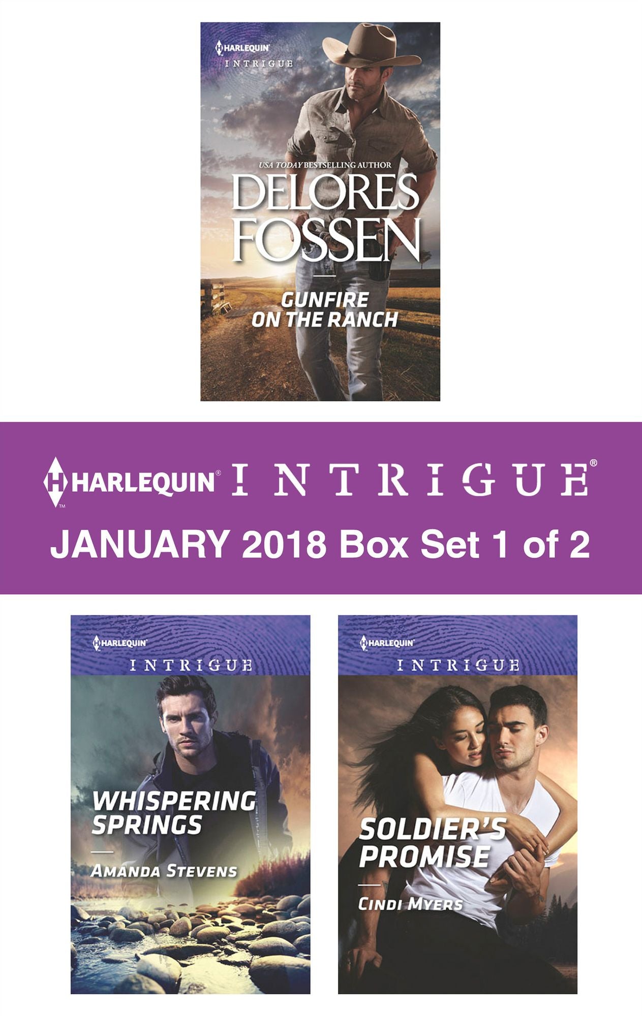 Harlequin Intrigue January 2018 - Box Set 1 of 2: Gunfire on the RanchWhispering SpringsSoldier's Promise