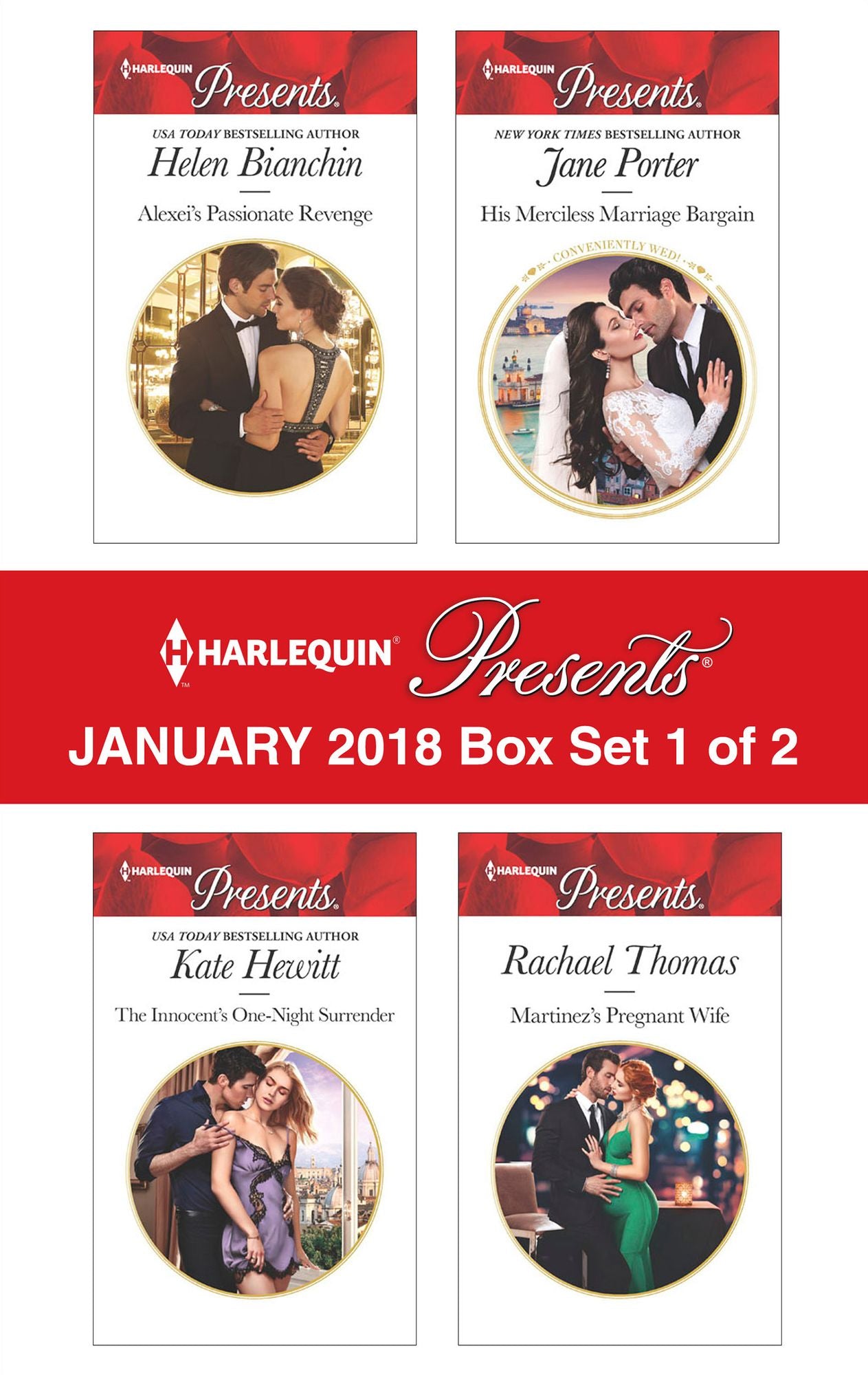 Harlequin Presents January 2018 - Box Set 1 of 2: Alexei's Passionate RevengeThe Innocent's One-Night SurrenderHis Merciless Marriage BargainMartinez's Pregnant Wife