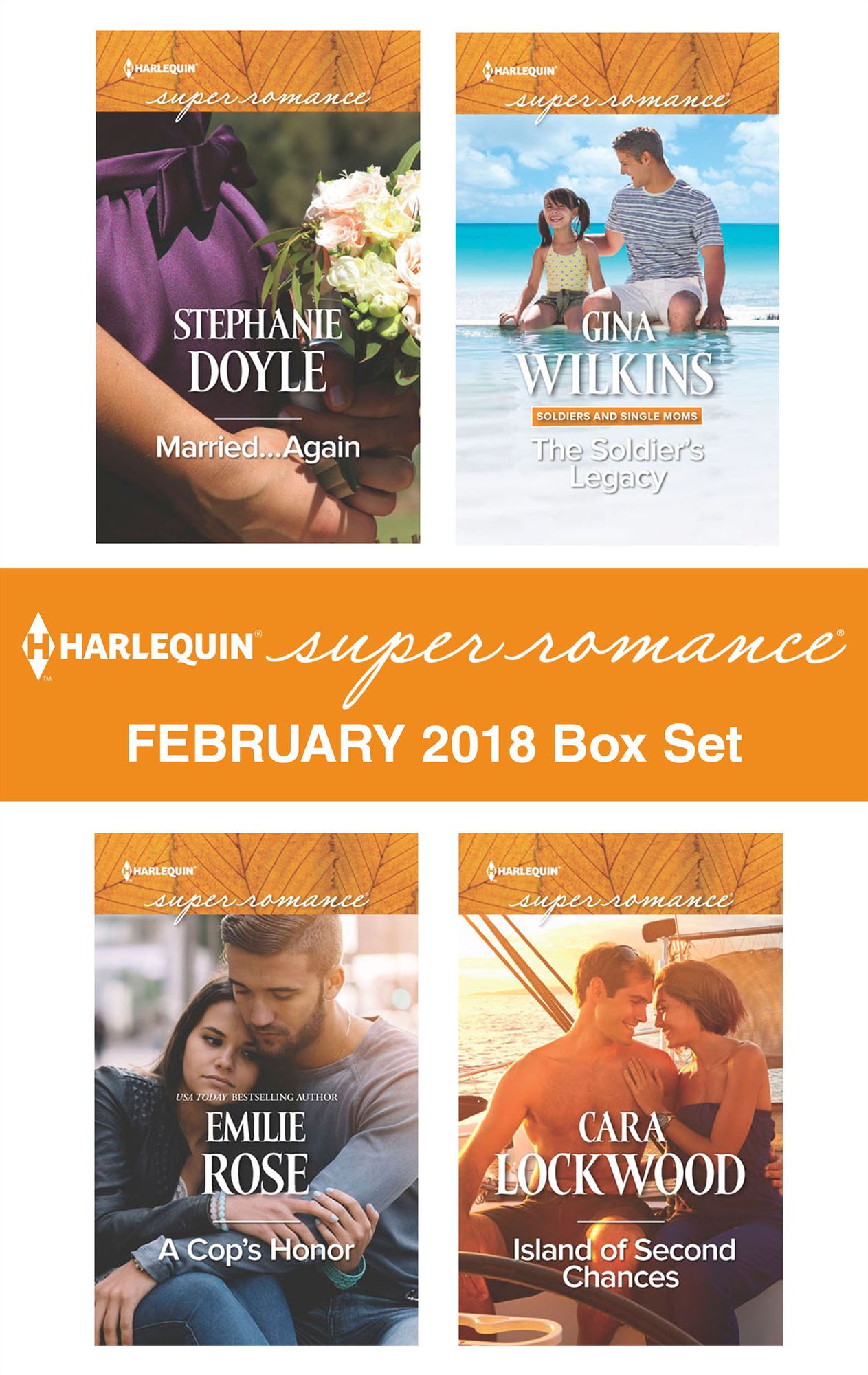 Harlequin Superromance February 2018 Box Set: Married...AgainA Cop's HonorThe Soldier's LegacyIsland of Second Chances