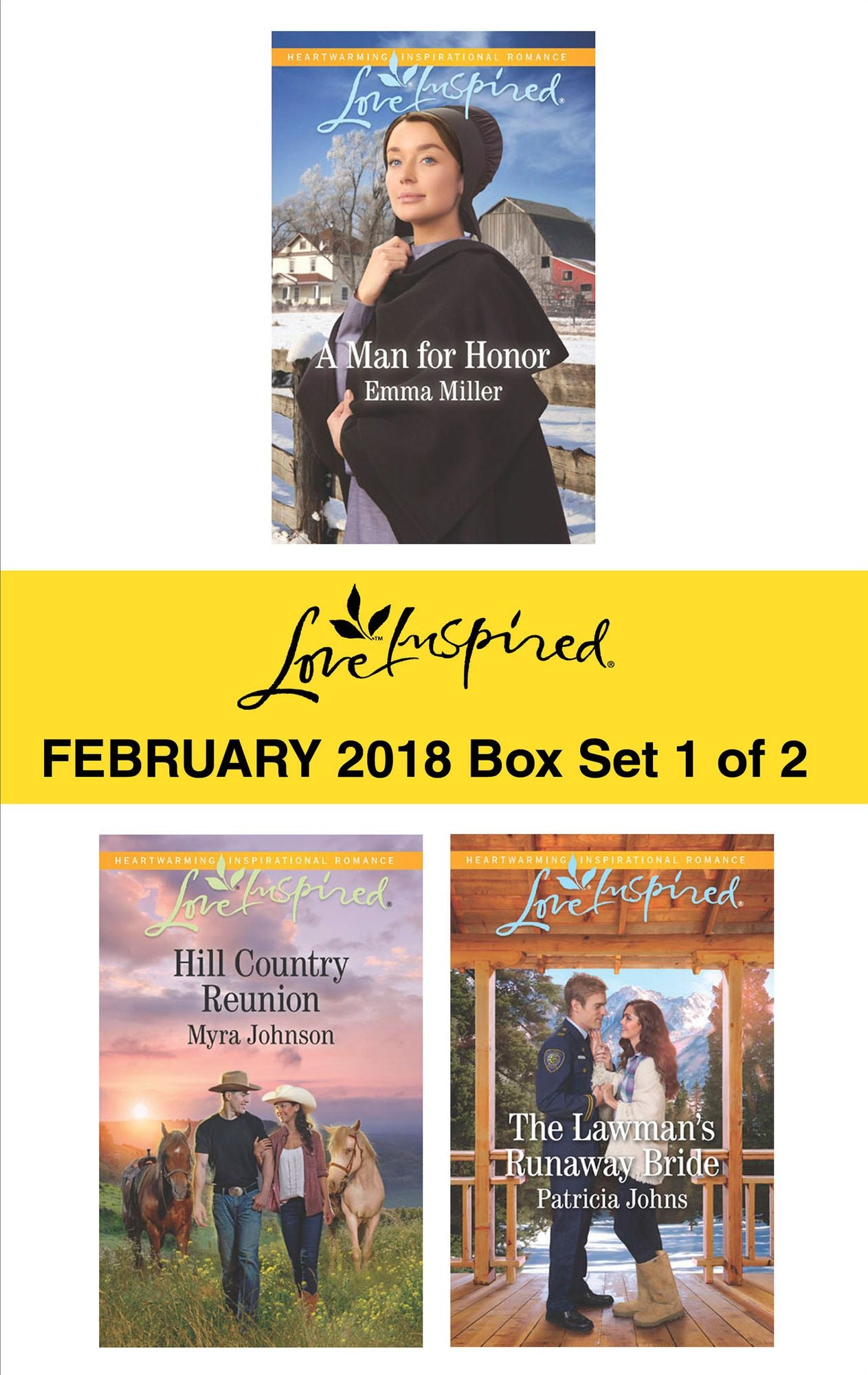 Harlequin Love Inspired February 2018 - Box Set 1 of 2: A Man for HonorHill Country ReunionThe Lawman's Runaway Bride
