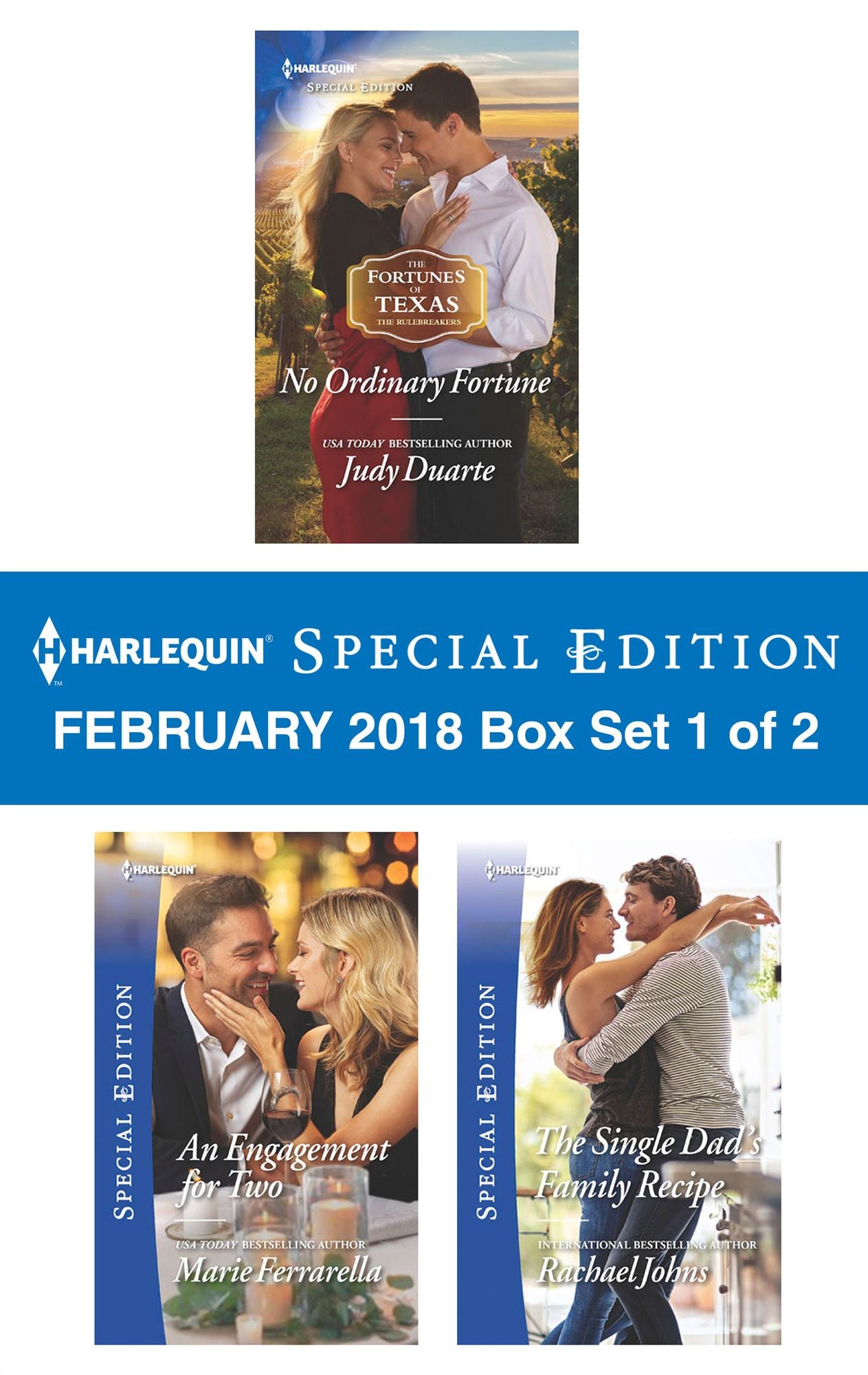 Harlequin Special Edition February 2018 Box Set 1 of 2: No Ordinary FortuneAn Engagement for TwoThe Single Dad's Family Recipe