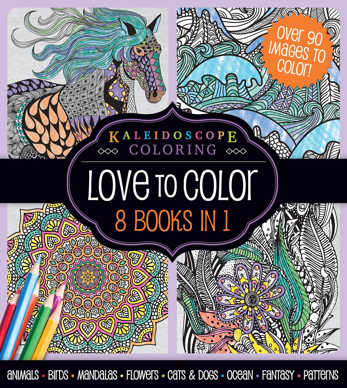 Kaleidoscope Coloring: 8 in 1 Binder