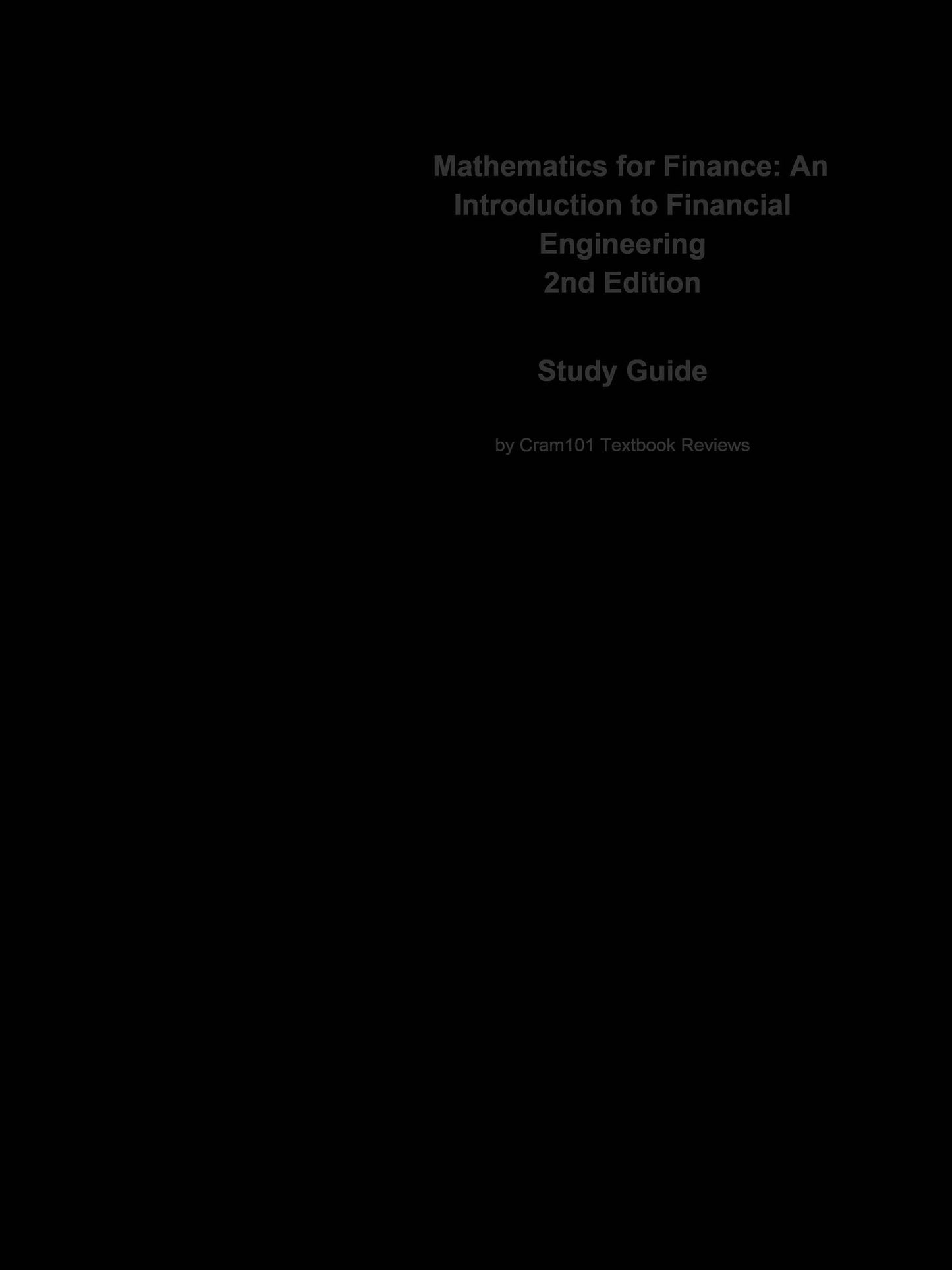 Mathematics for Finance, An Introduction to Financial Engineering: Business, Finance