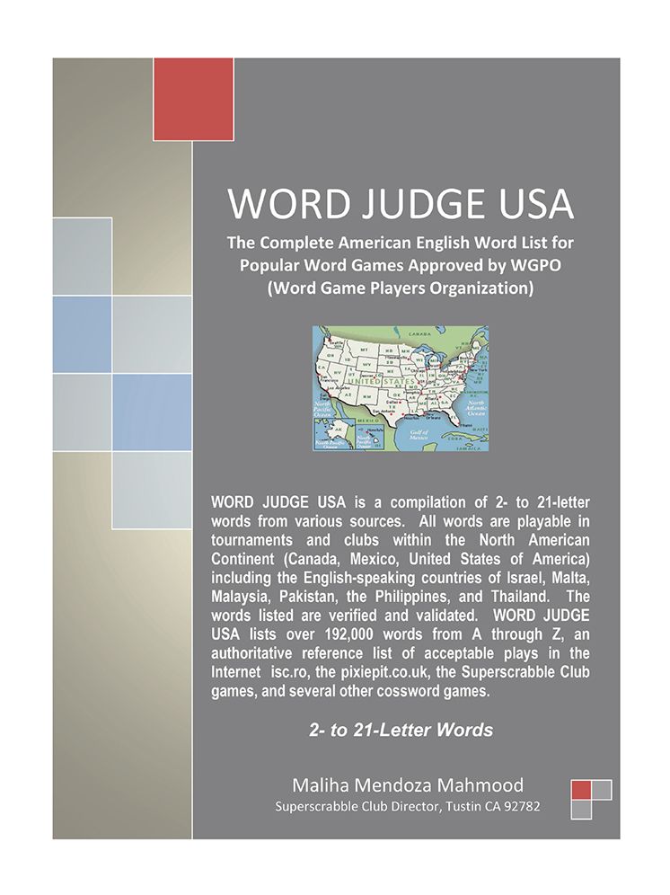 WORD JUDGE USA: The Complete American English Word List for Popular Word Games Approved by WGPO (Word Game Players Organization) (PagePerfect NOOK Book)