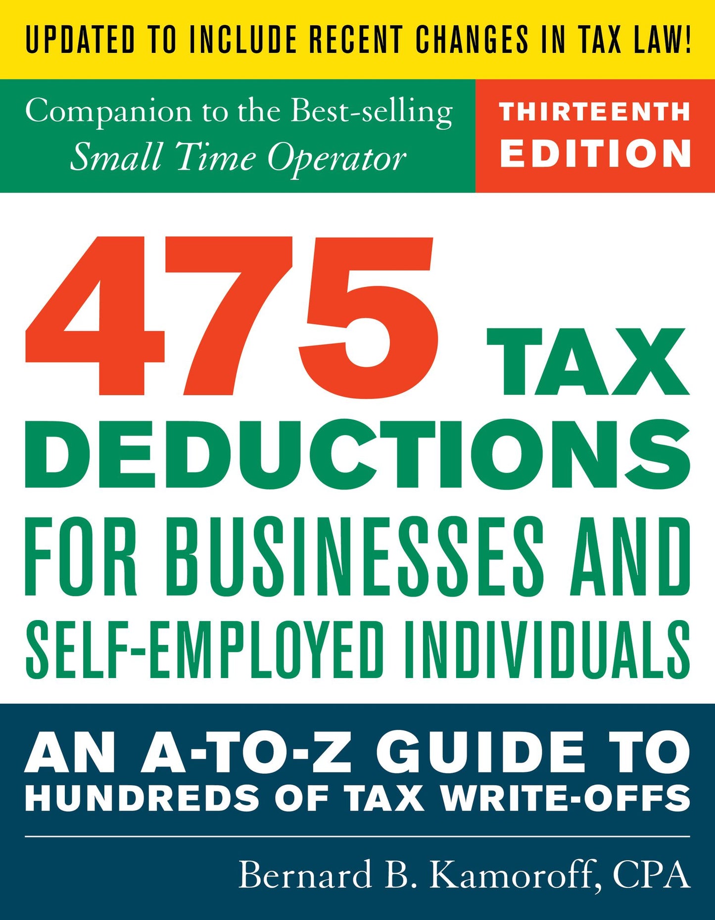 475 Tax Deductions for Businesses and Self-Employed Individuals: An A-To-Z Guide to Hundreds of Tax Write-Offs