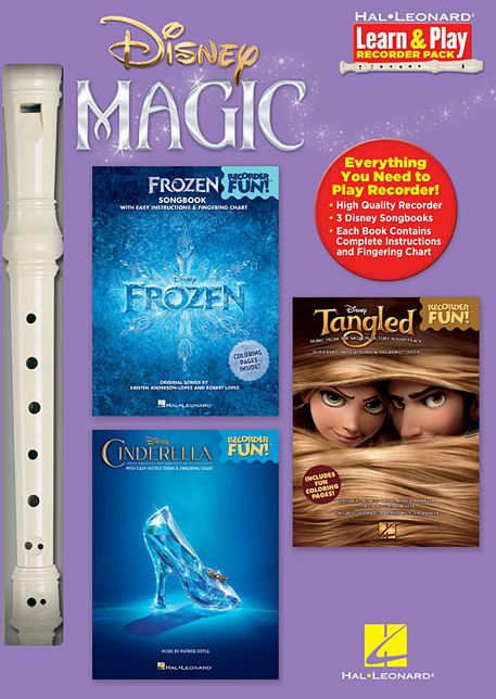 Disney Magic - Learn & Play Recorder Pack: 3 Songbooks + Recorder