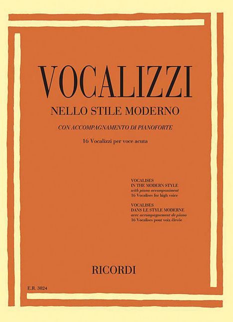 Vocalises in the Modern Style aVocalizzi Nello Stile Modernoa: High Voice