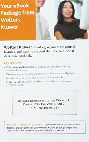 ACSM's Resources for the Personal Trainer 5e VST Plus Prepu