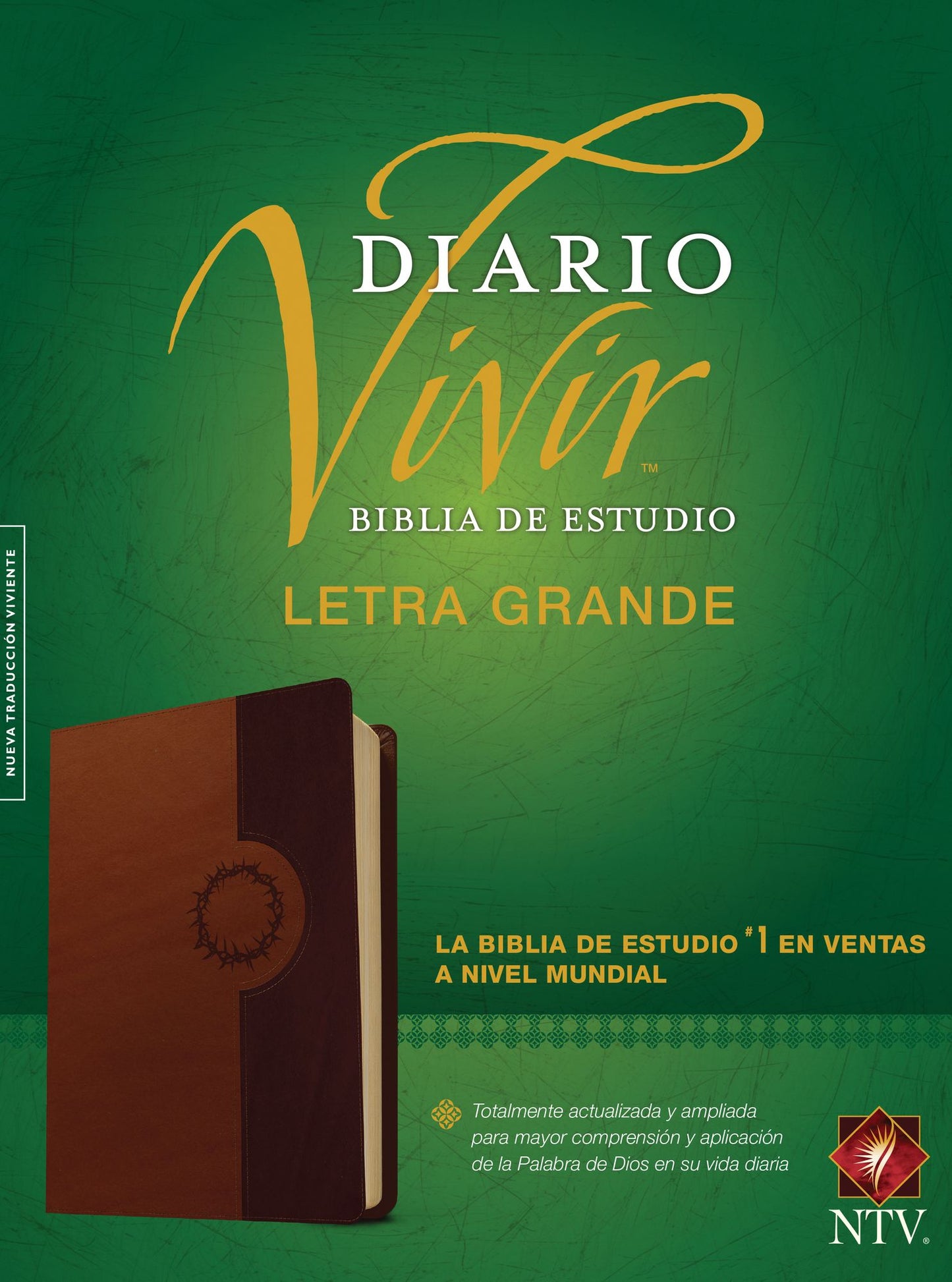 Biblia de estudio del diario vivir NTV, letra grande (Letra Roja, SentiPiel, Café/Café claro)